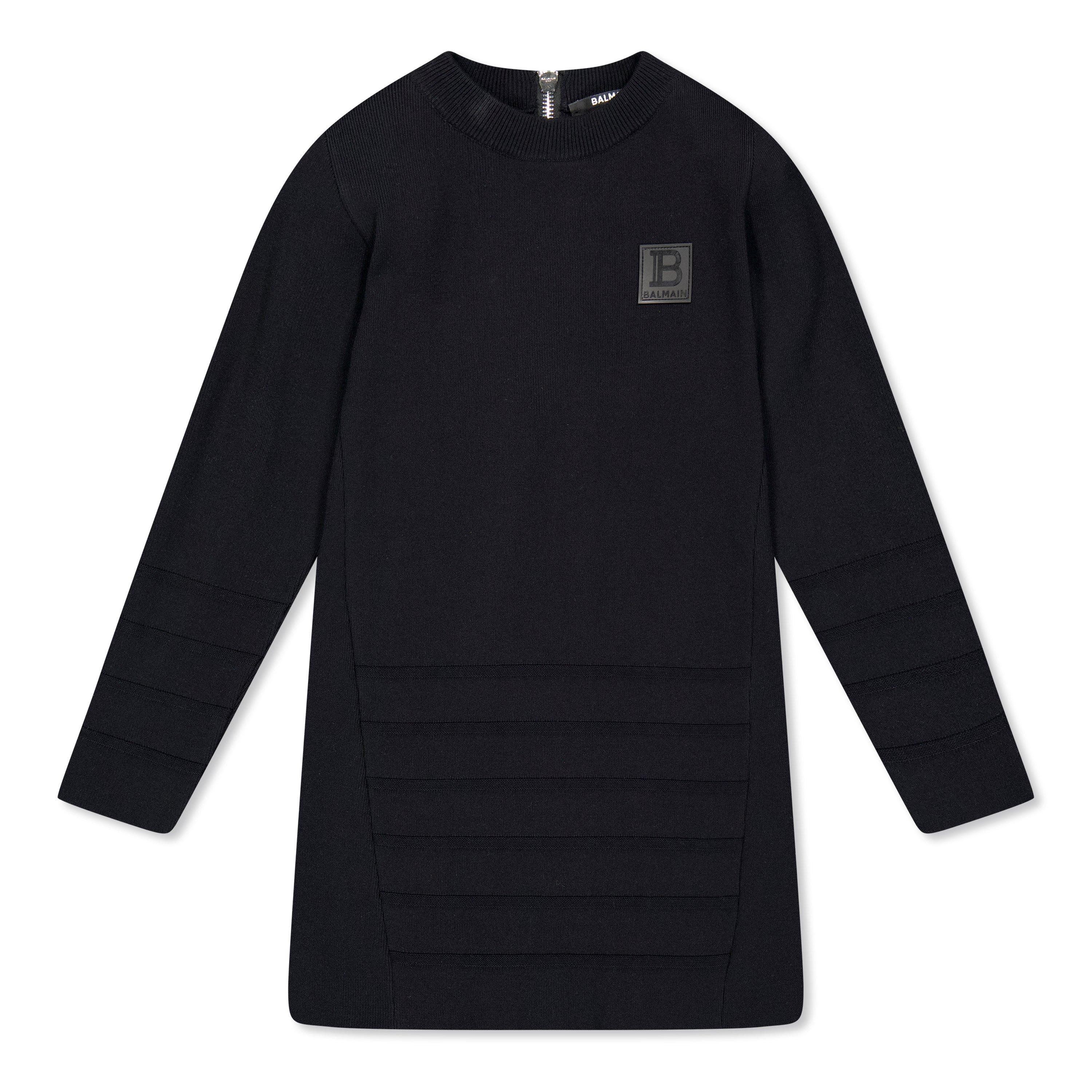 black - Balmain - Kids' Knitted Jumper Dress - 1