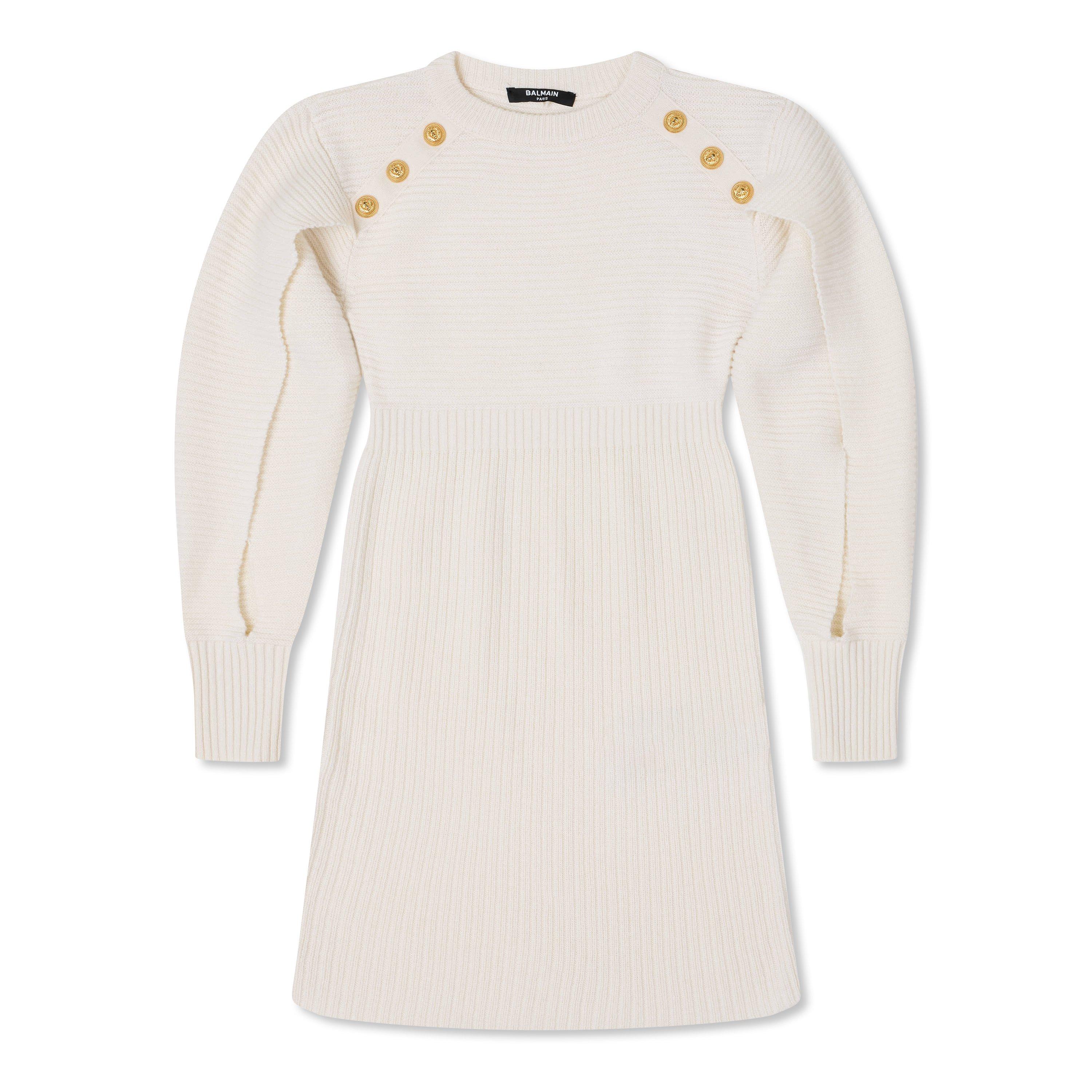 Cream - Balmain - Kids' Knitted Jumper Dress - 1