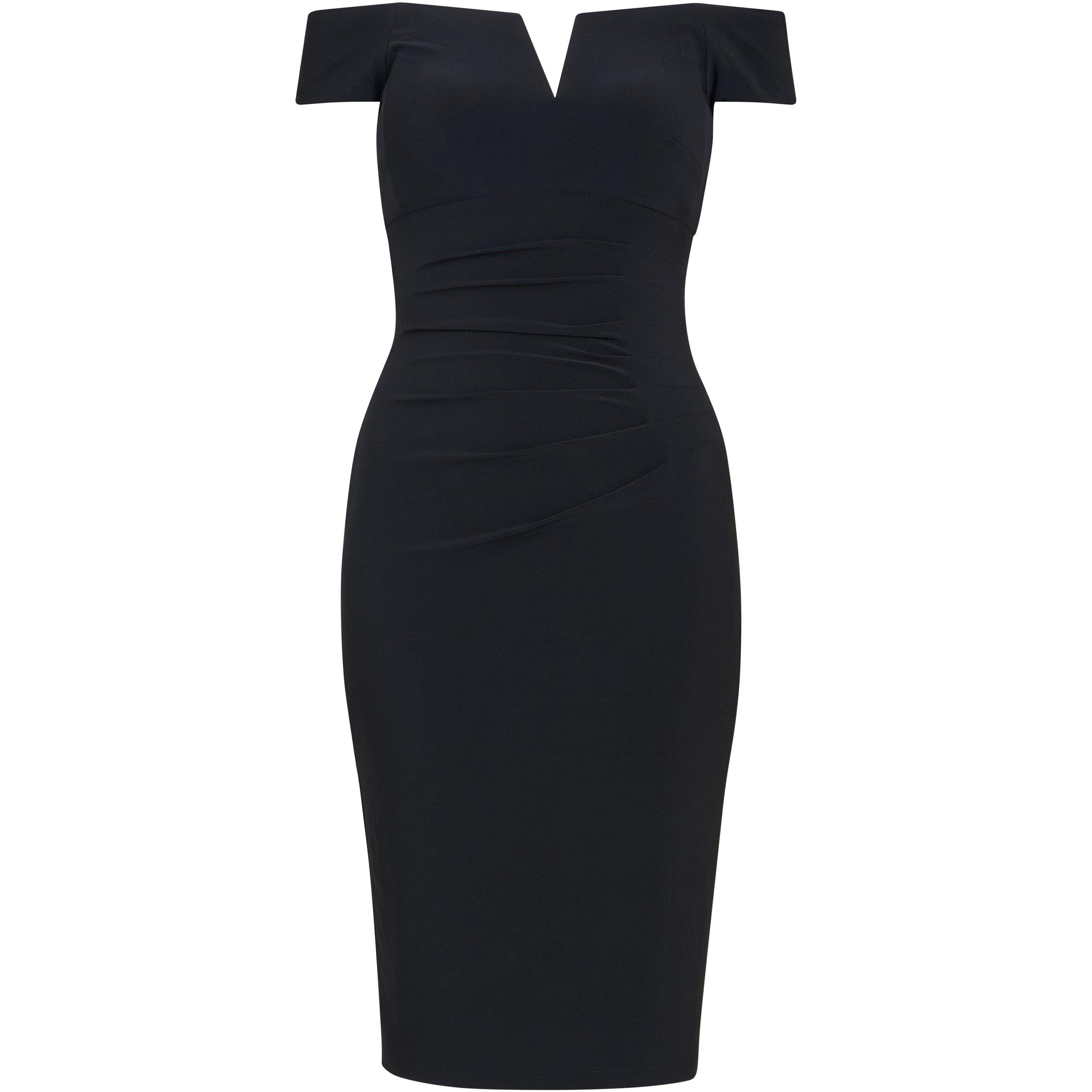 Black - Gina Bacconi - CATH SHORT OFF SHOULDER DRESS - 4