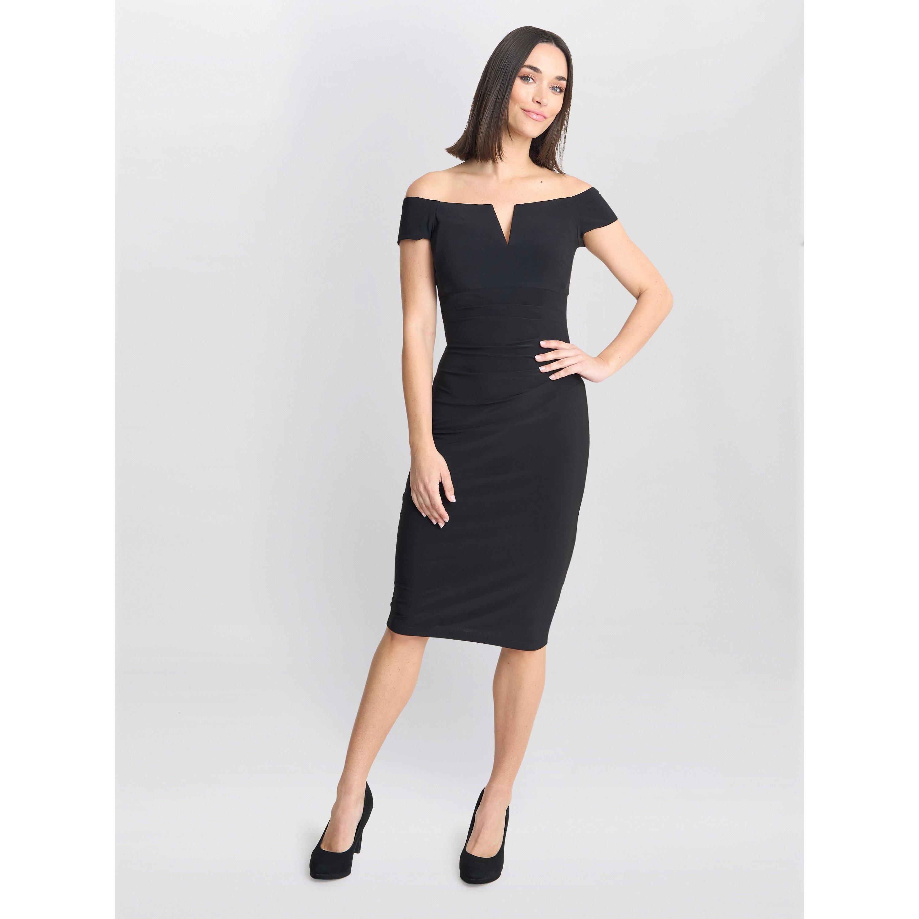 Black - Gina Bacconi - CATH SHORT OFF SHOULDER DRESS - 6