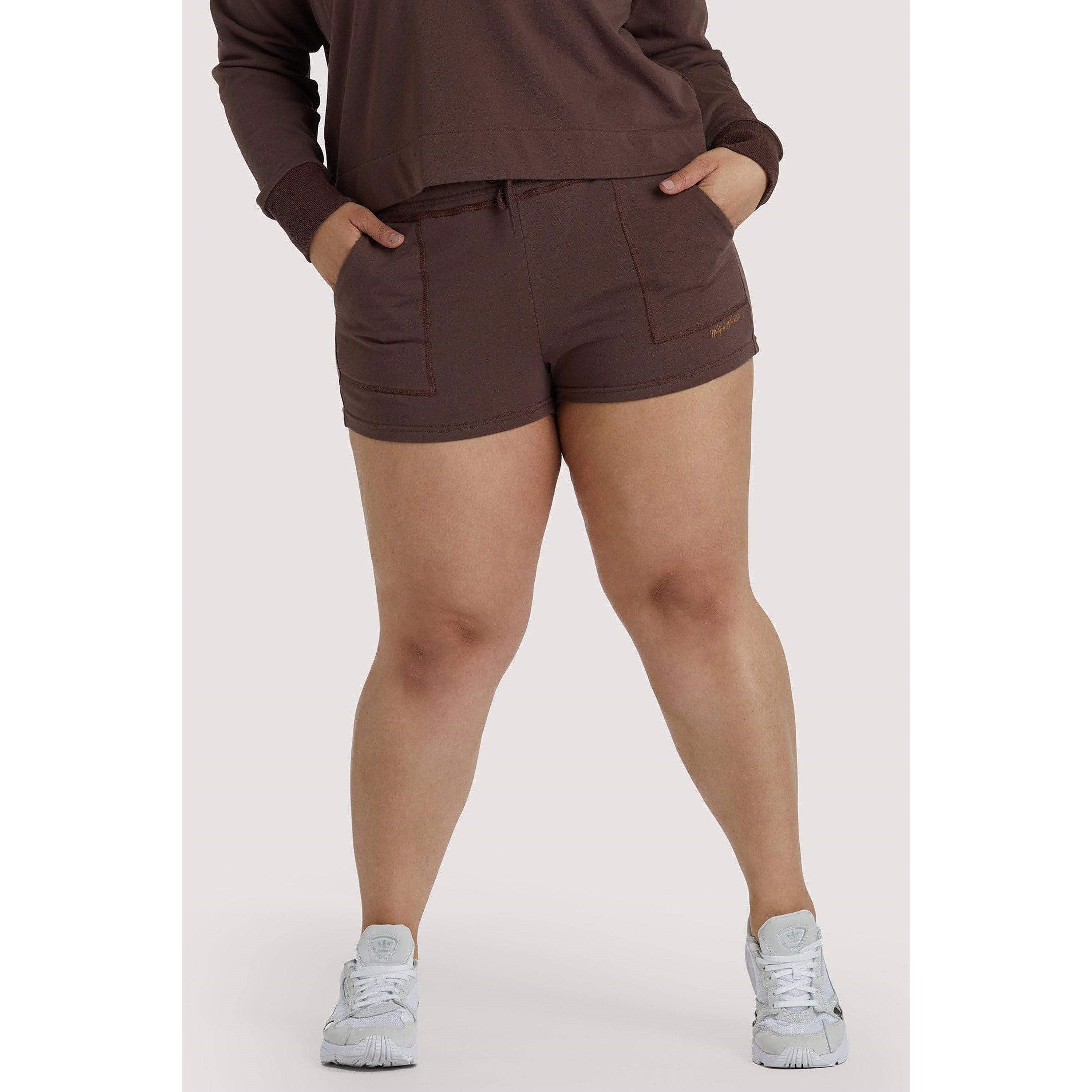 Brown - Wolf and Whistle - Brown Tie Waist Curve Shorts - 1