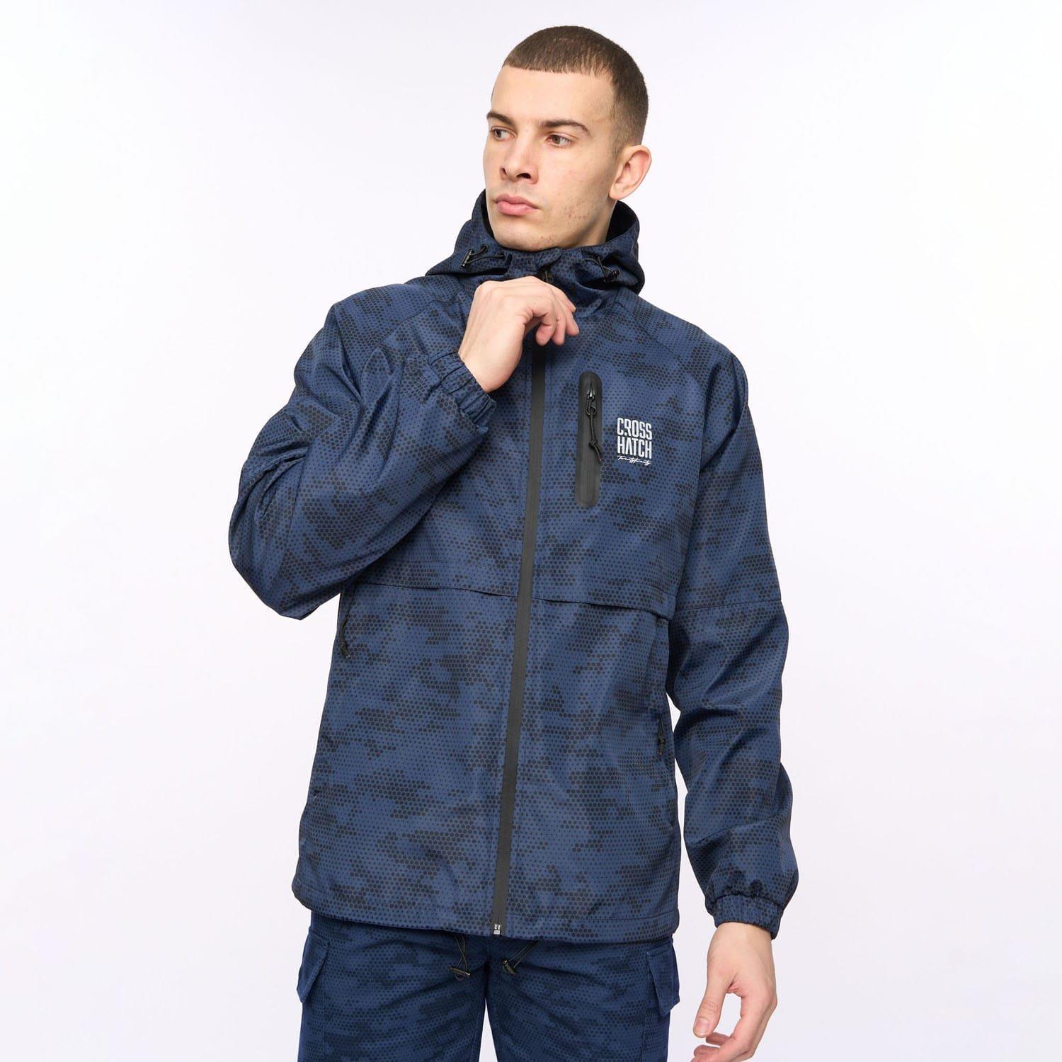 Blue - Crosshatch - Janscore Allover Print Jacket - 1