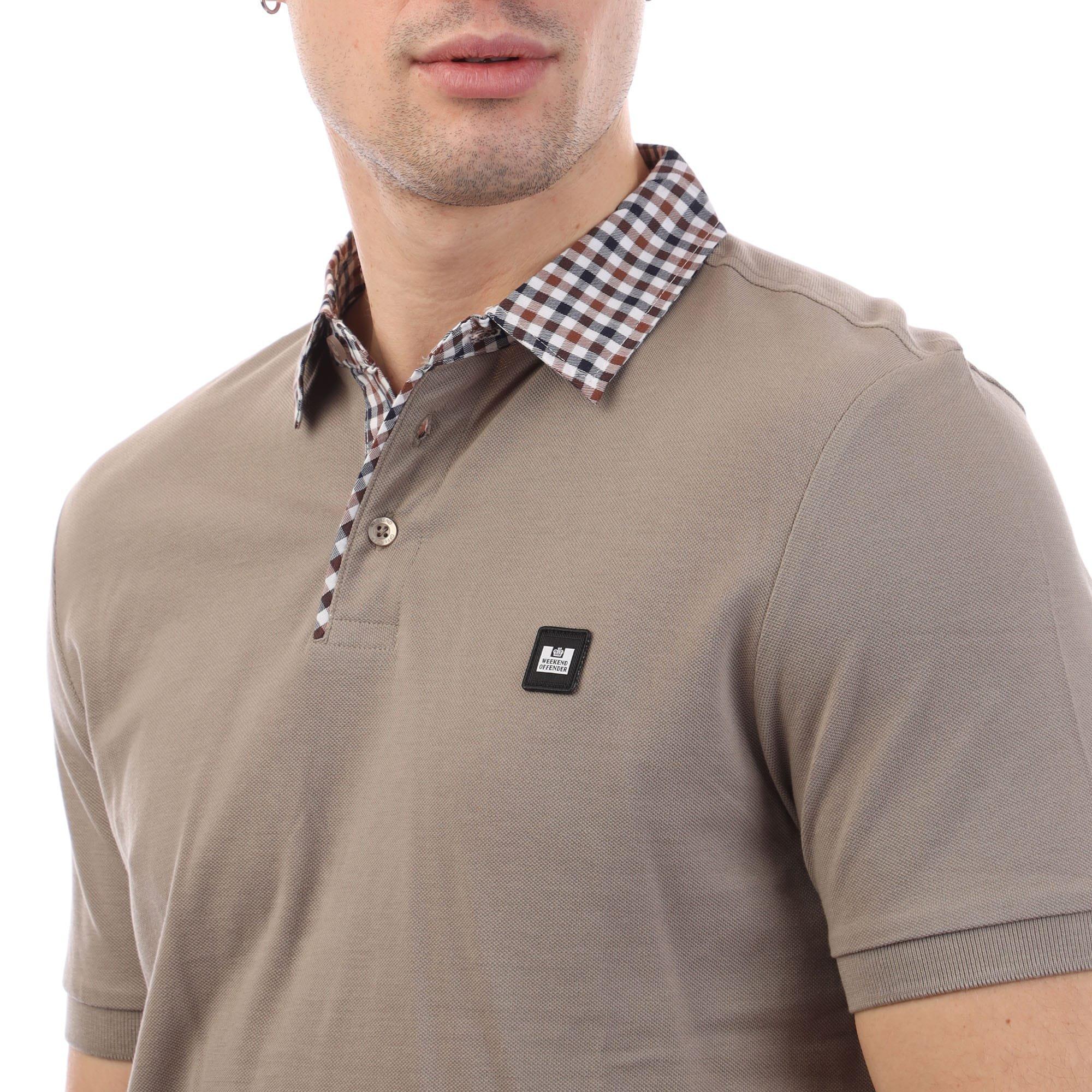 Stone - Weekend Offender - Nicks Check Collar Polo Shirt - 2