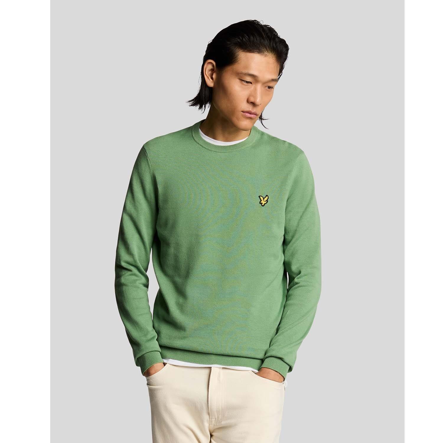 Green - Lyle and Scott - Cotton Crew Neck Jumper - 1