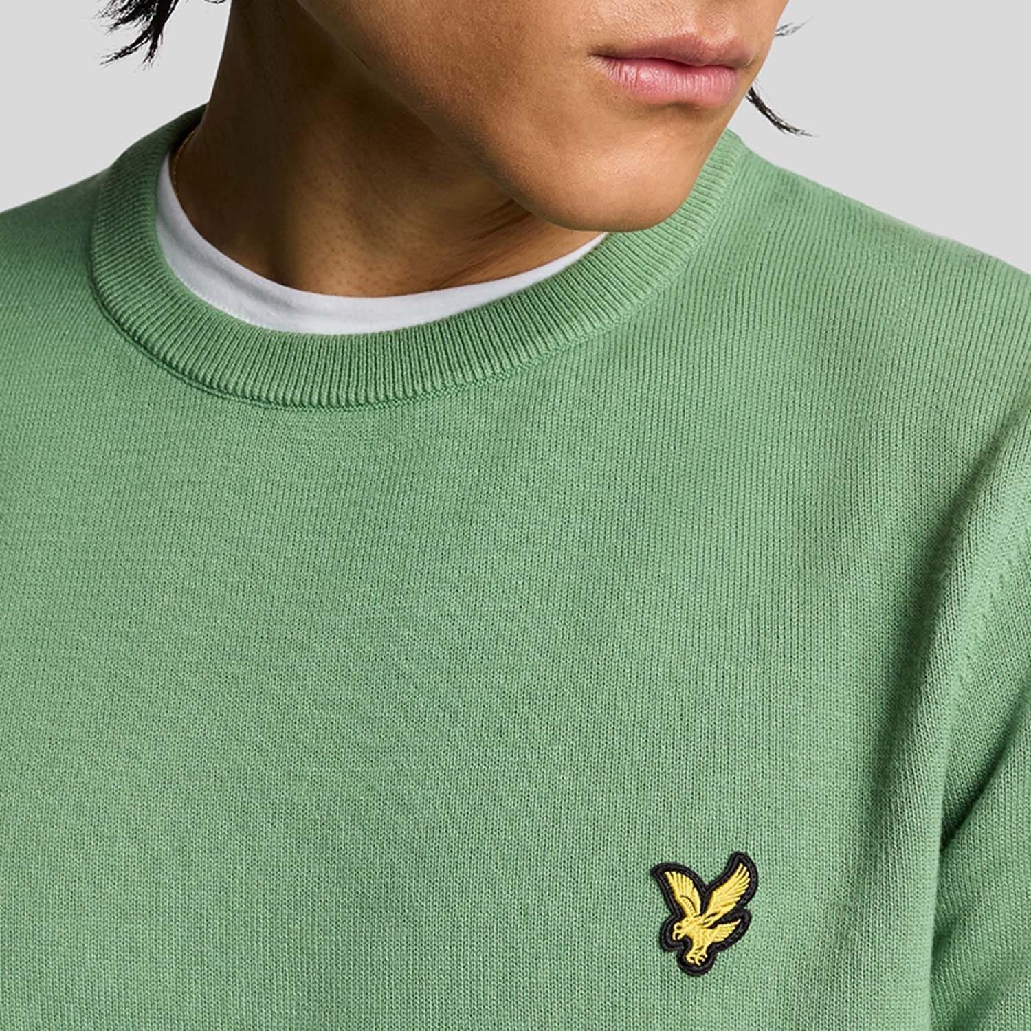 Green - Lyle and Scott - Cotton Crew Neck Jumper - 4