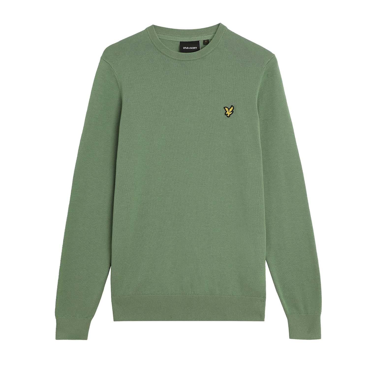 Green - Lyle and Scott - Cotton Crew Neck Jumper - 5