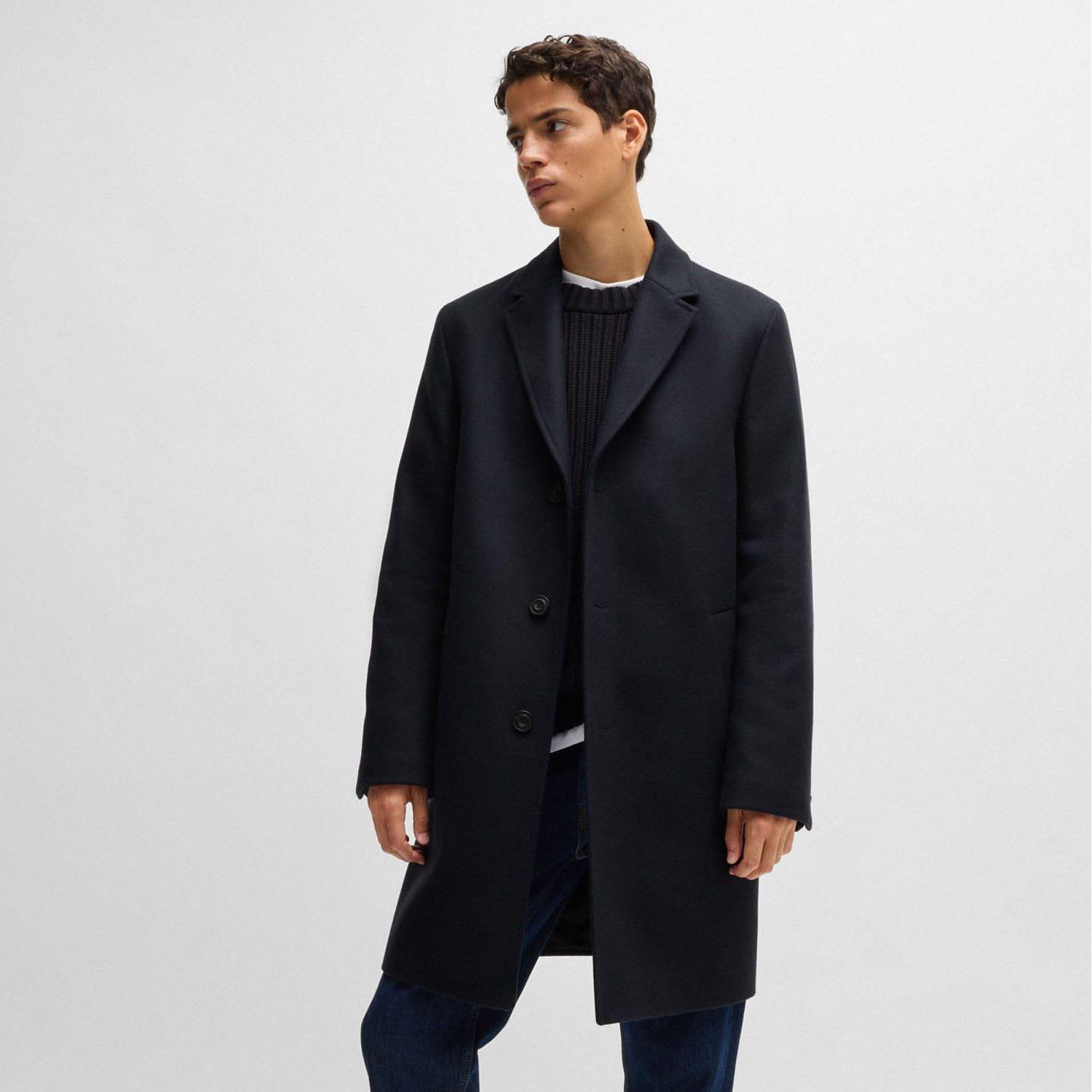 Dark Blue - Hugo - Malte2441 Regular-Fit Coat - 1