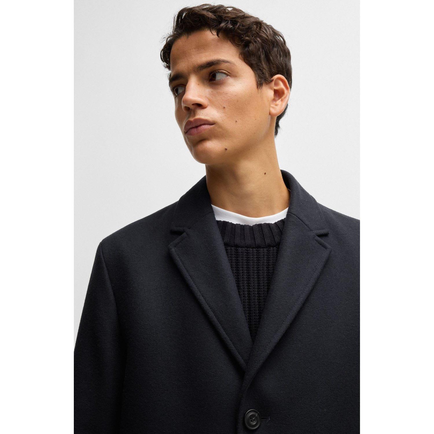 Dark Blue - Hugo - Malte2441 Regular-Fit Coat - 3