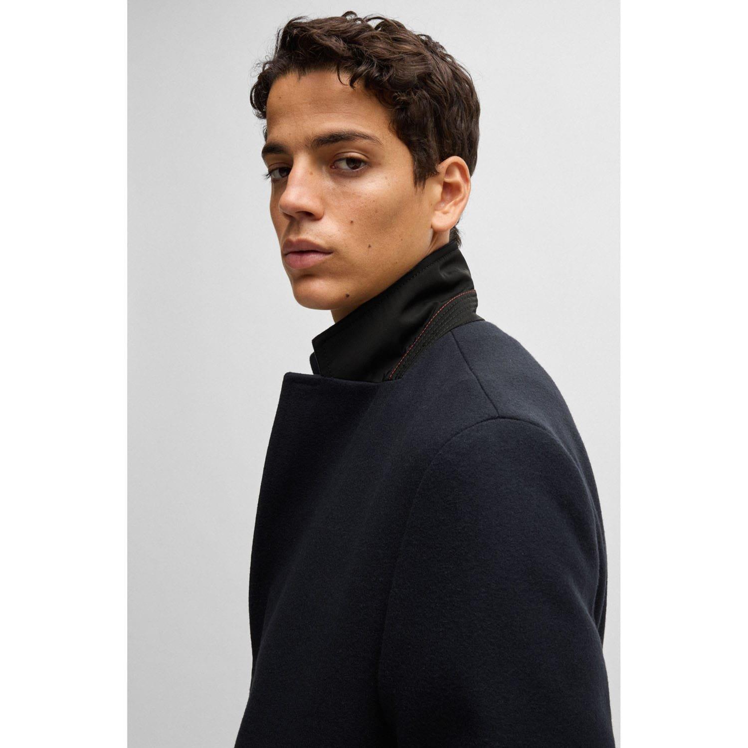 Dark Blue - Hugo - Malte2441 Regular-Fit Coat - 4