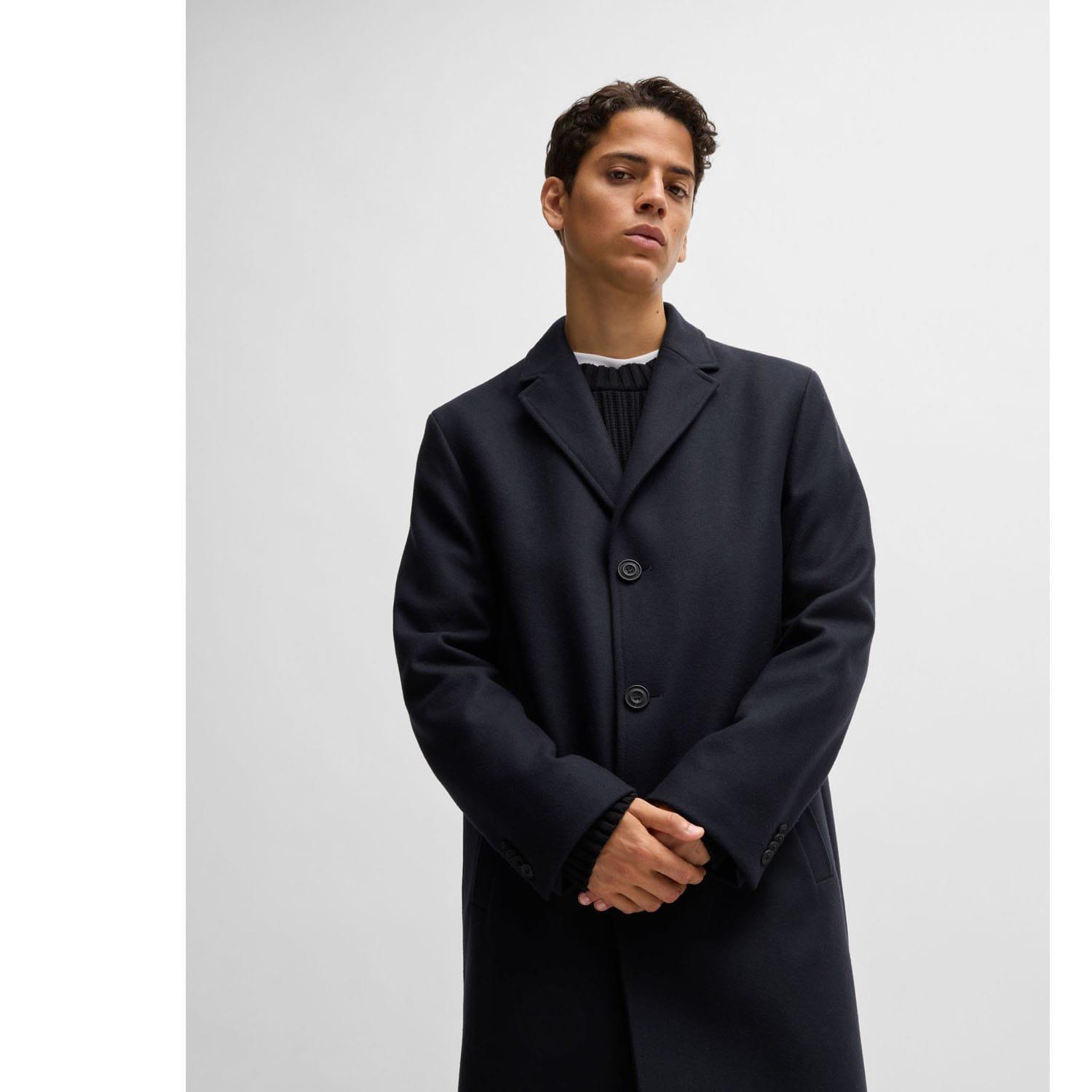 Dark Blue - Hugo - Malte2441 Regular-Fit Coat - 6