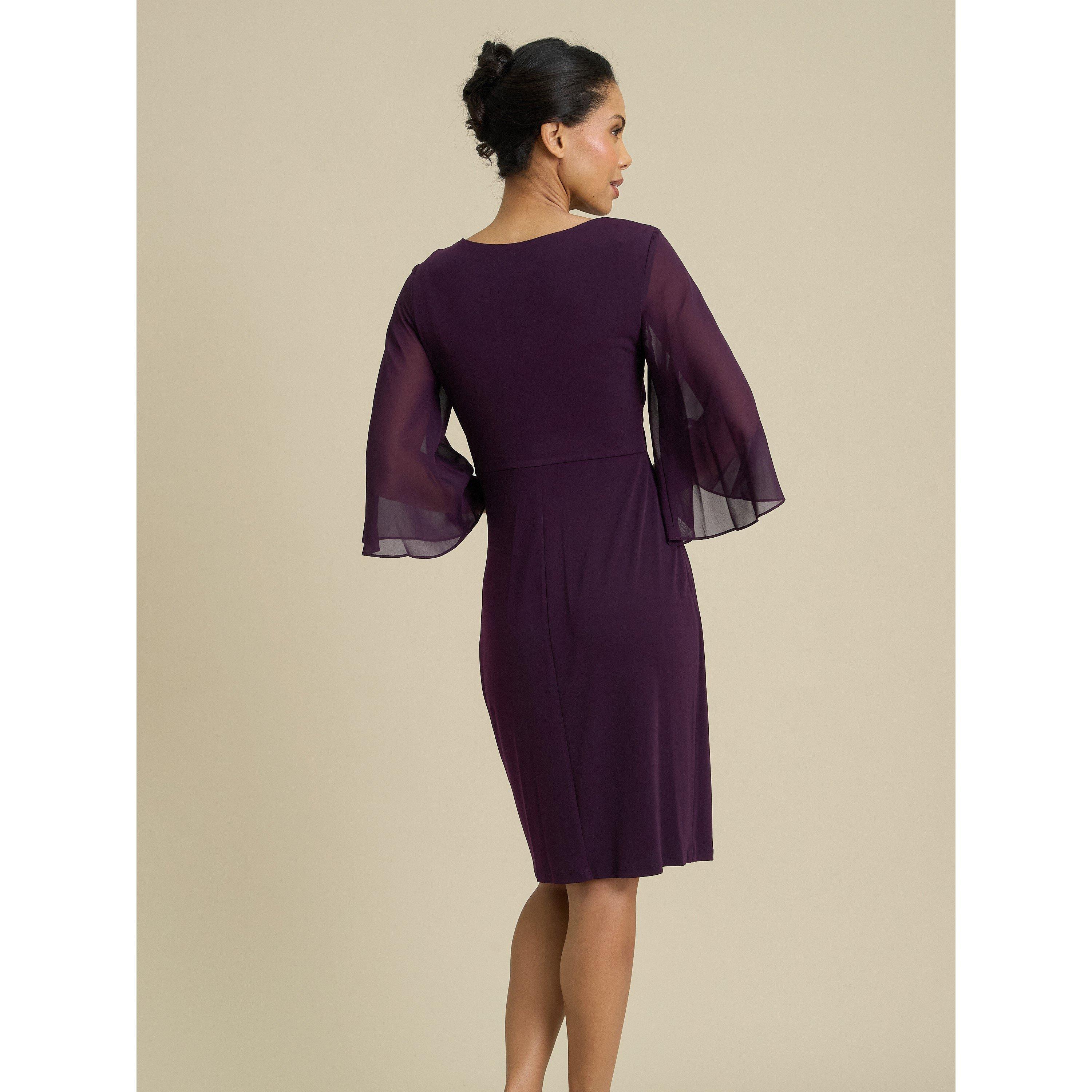 Aubergine - Gina Bacconi - Jo Draped Jersey Dress - 2