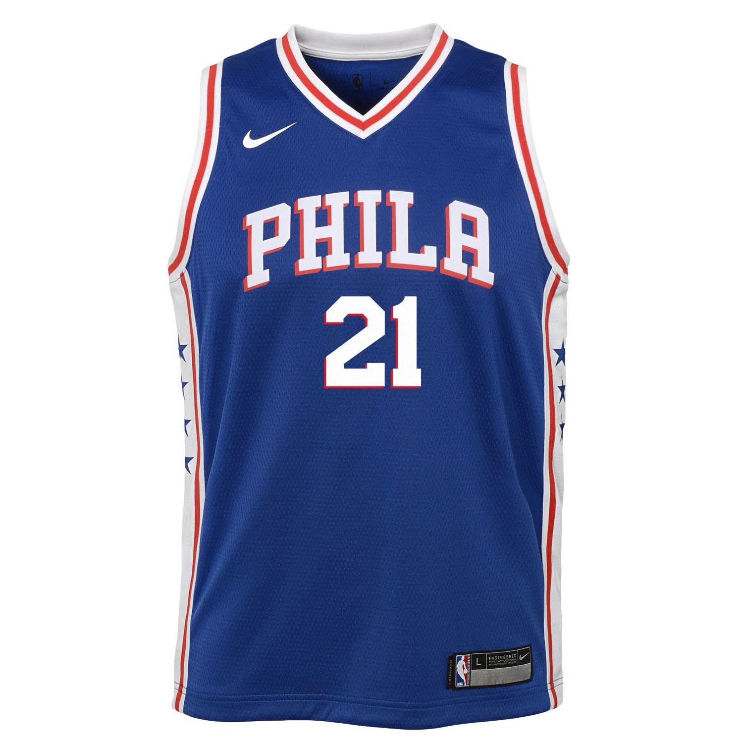 Blue - Nike - Philadelphia 76ers Joel Embiid #21 Jersey - 1