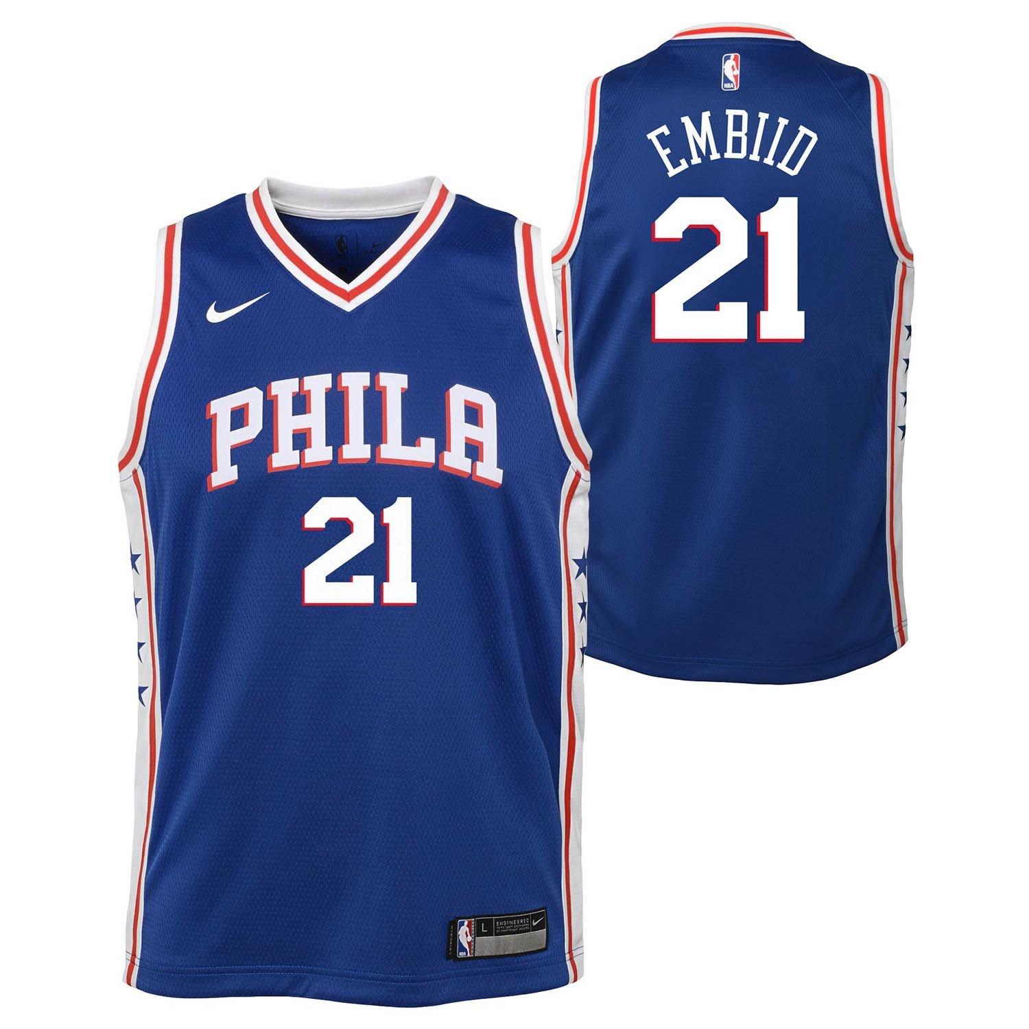 Blue - Nike - Philadelphia 76ers Joel Embiid #21 Jersey - 3