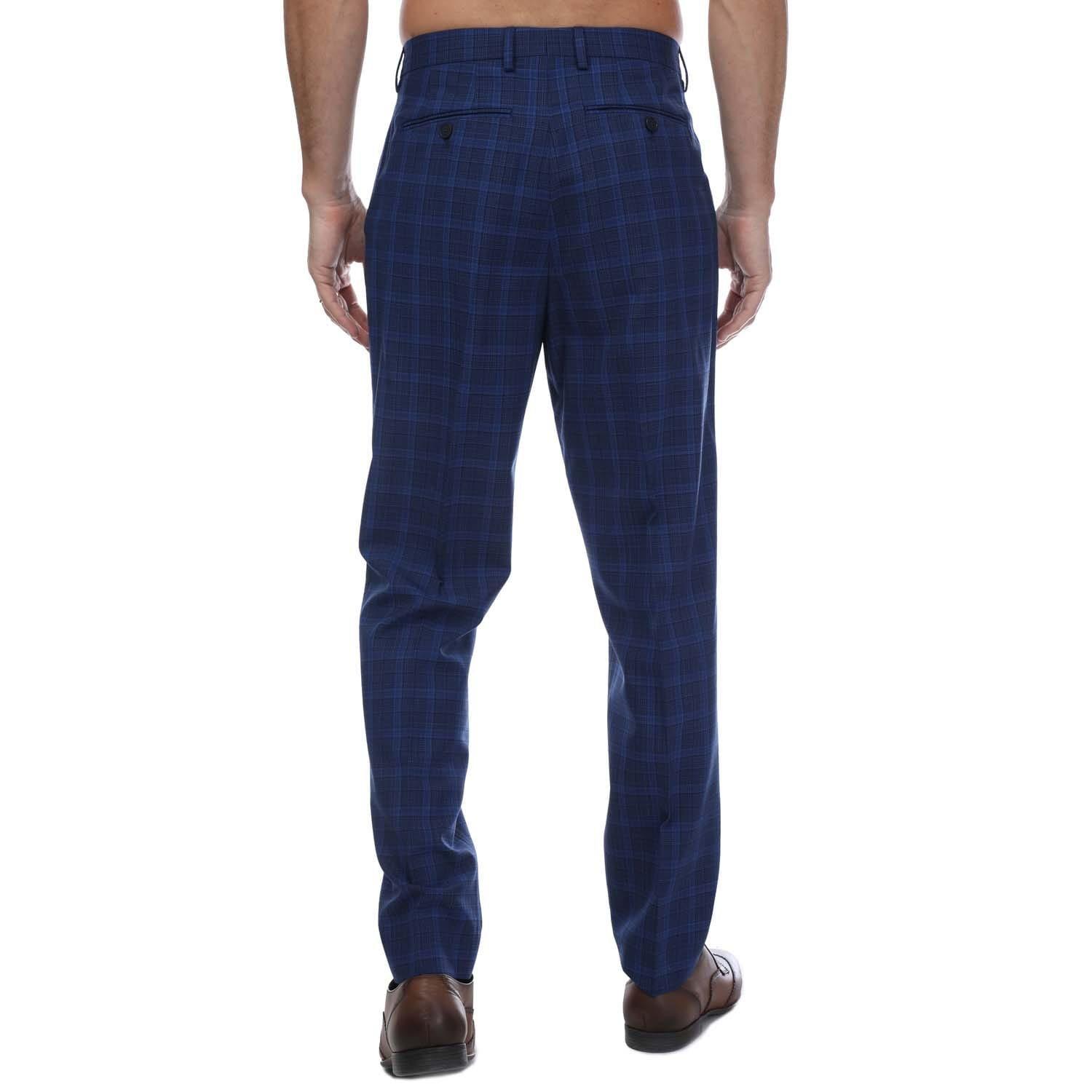 Blue - Ted Baker - Apollot Slim Fit Check Trousers - 2