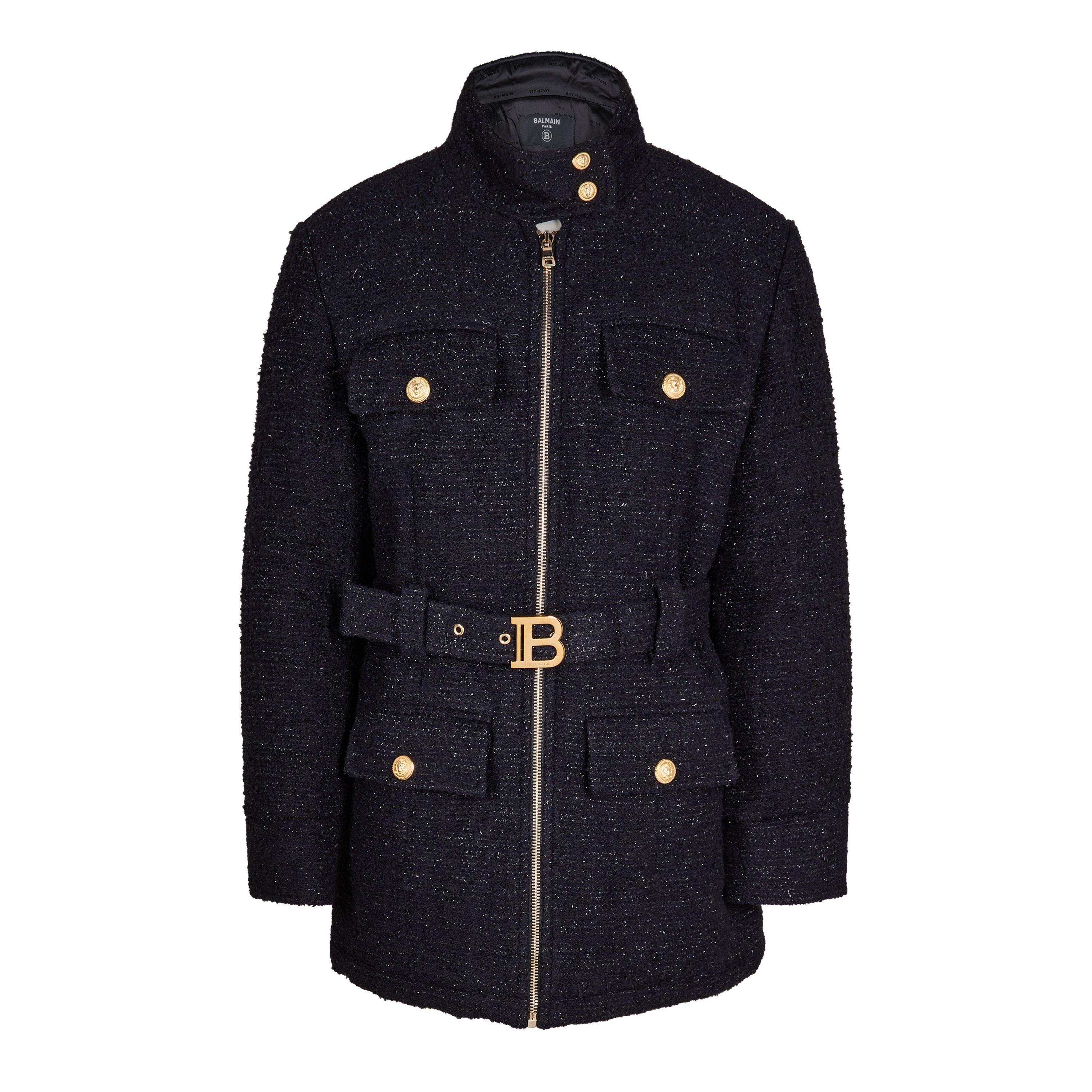 black/blue - Balmain - Kids' Logo Quilted Jacket - 1