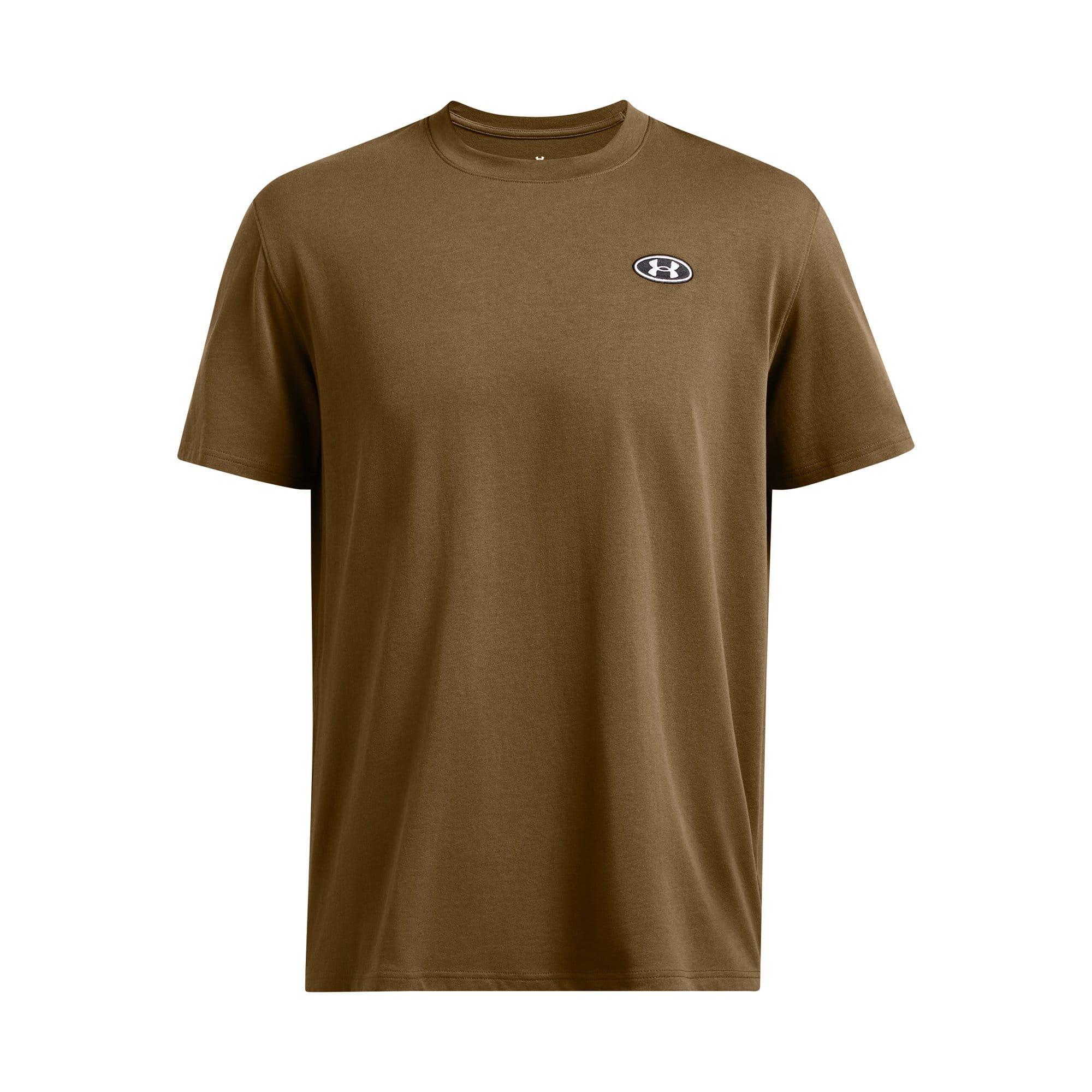 Brown - Under Armour - Heavyweight Left Chest Patch Short Sleeve T-Shirt - 1