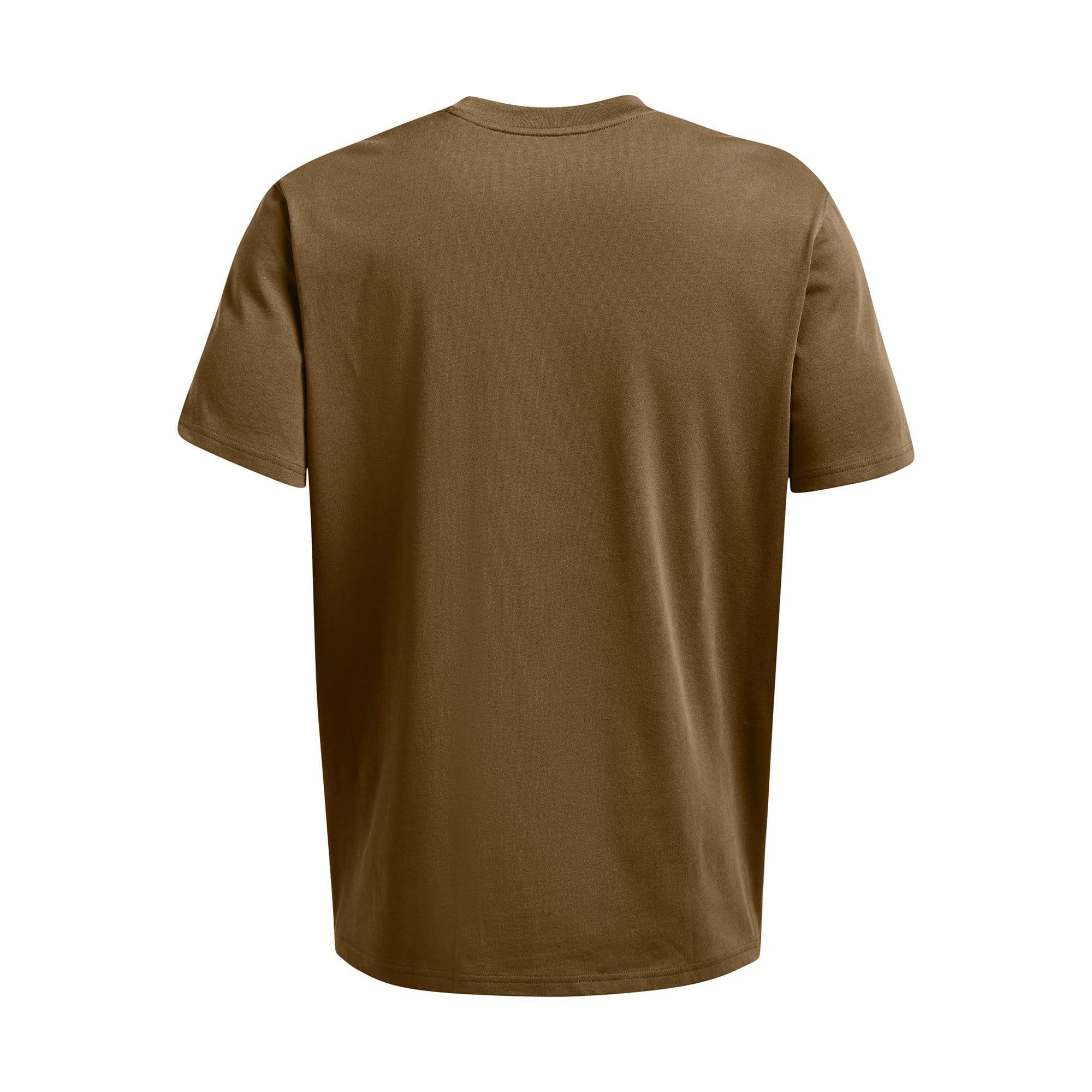 Brown - Under Armour - Heavyweight Left Chest Patch Short Sleeve T-Shirt - 2