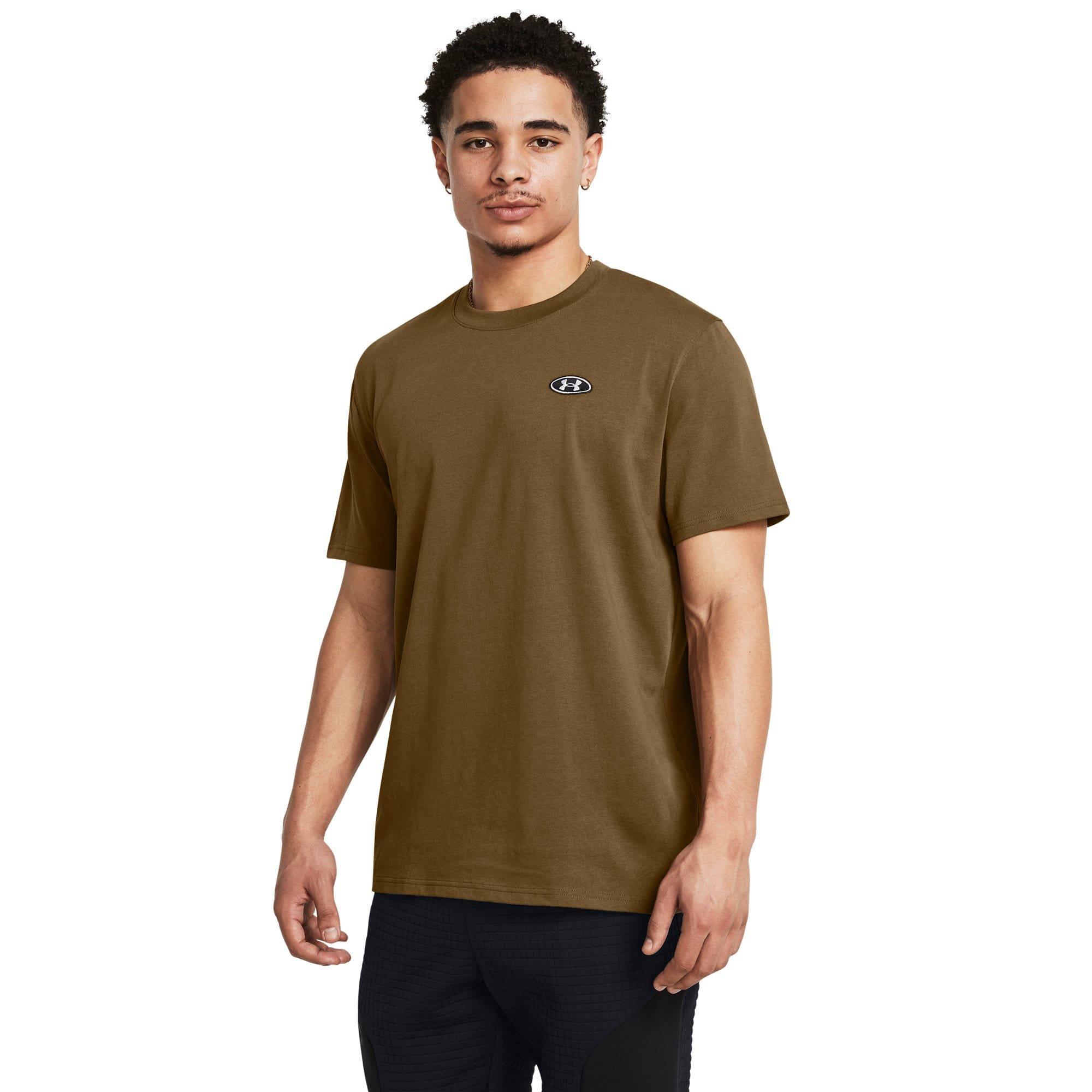 Brown - Under Armour - Heavyweight Left Chest Patch Short Sleeve T-Shirt - 3