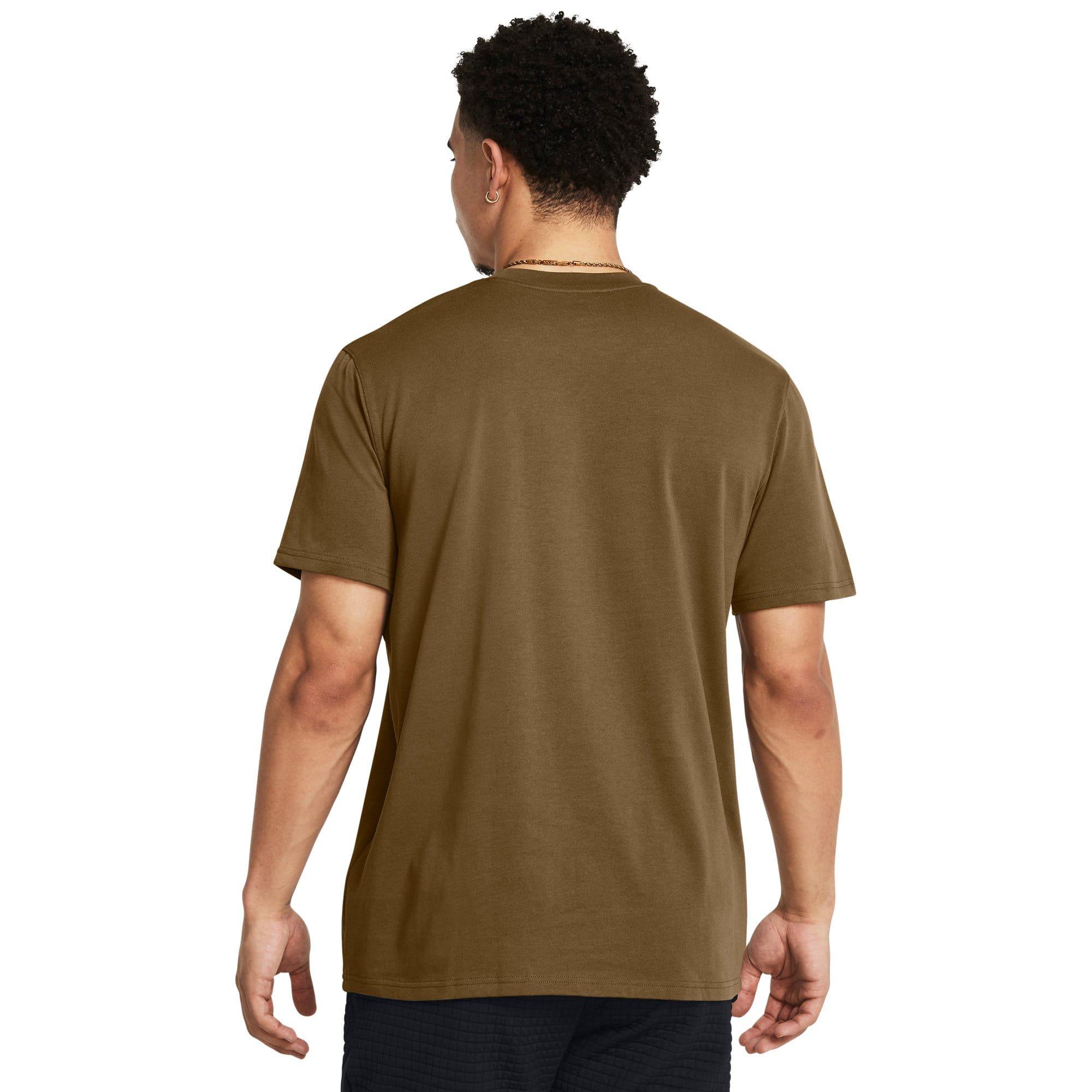 Brown - Under Armour - Heavyweight Left Chest Patch Short Sleeve T-Shirt - 4