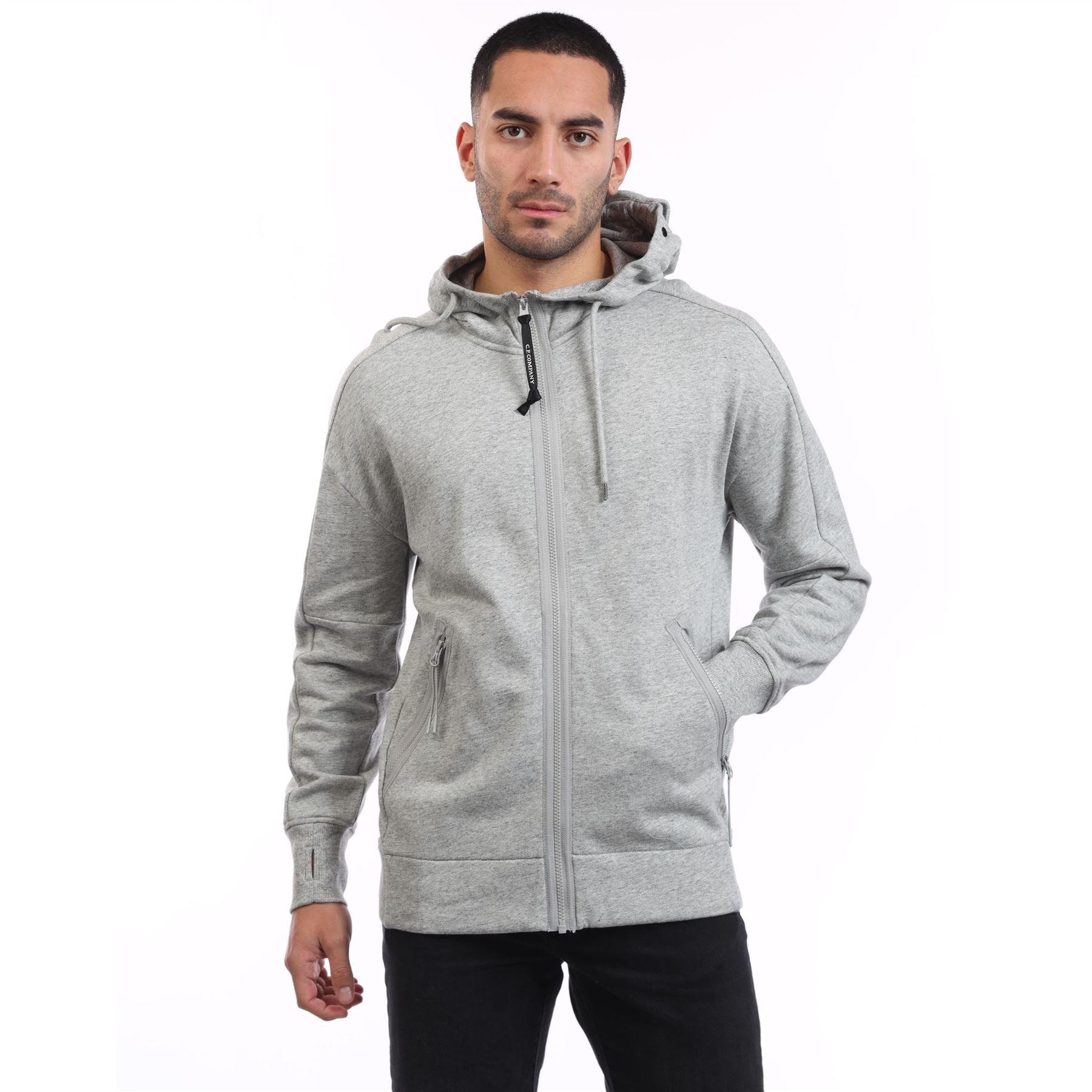 Grey - CP Company - Diagonal Raised Fleece Goggle Zip Hoodie - 1