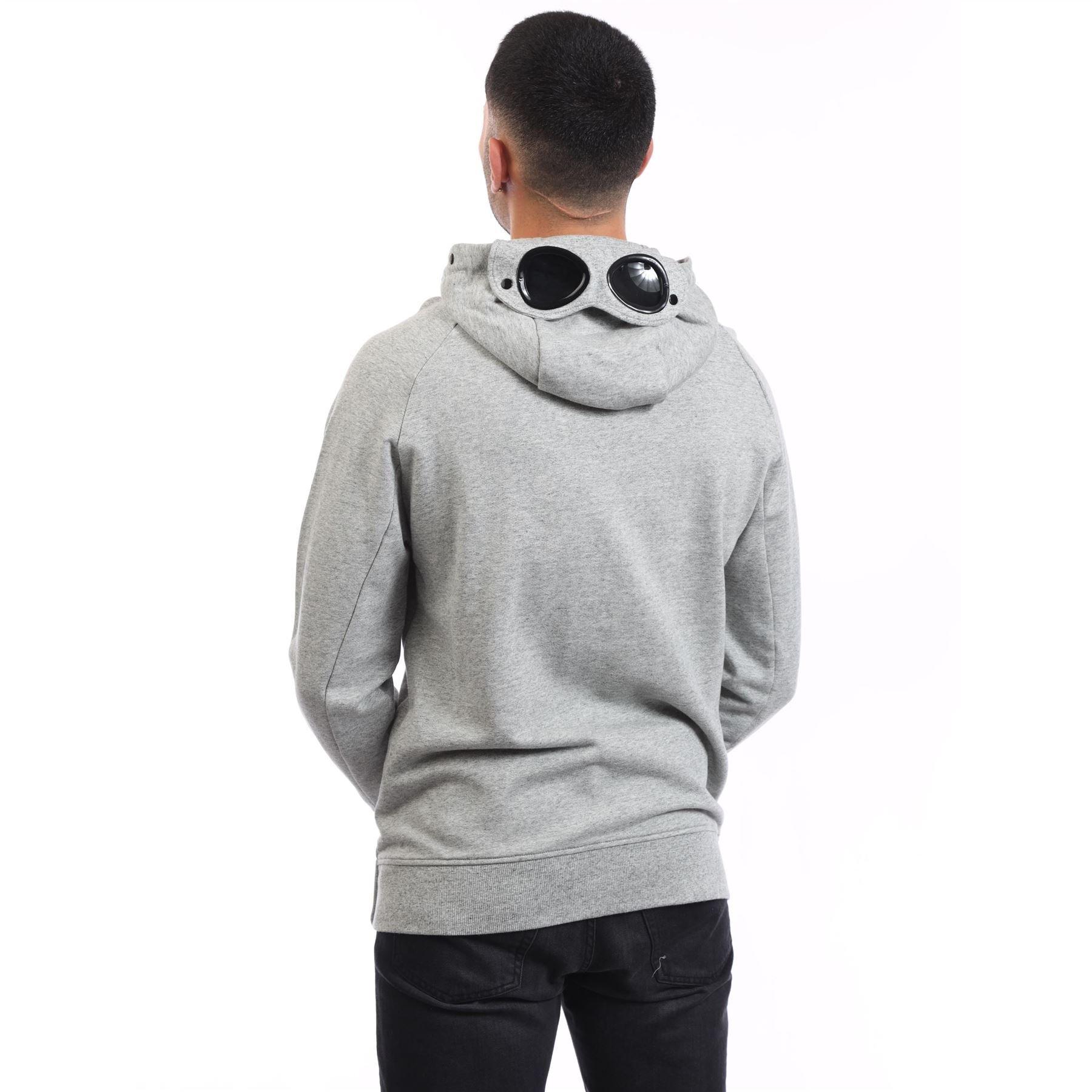 Grey - CP Company - Diagonal Raised Fleece Goggle Zip Hoodie - 2