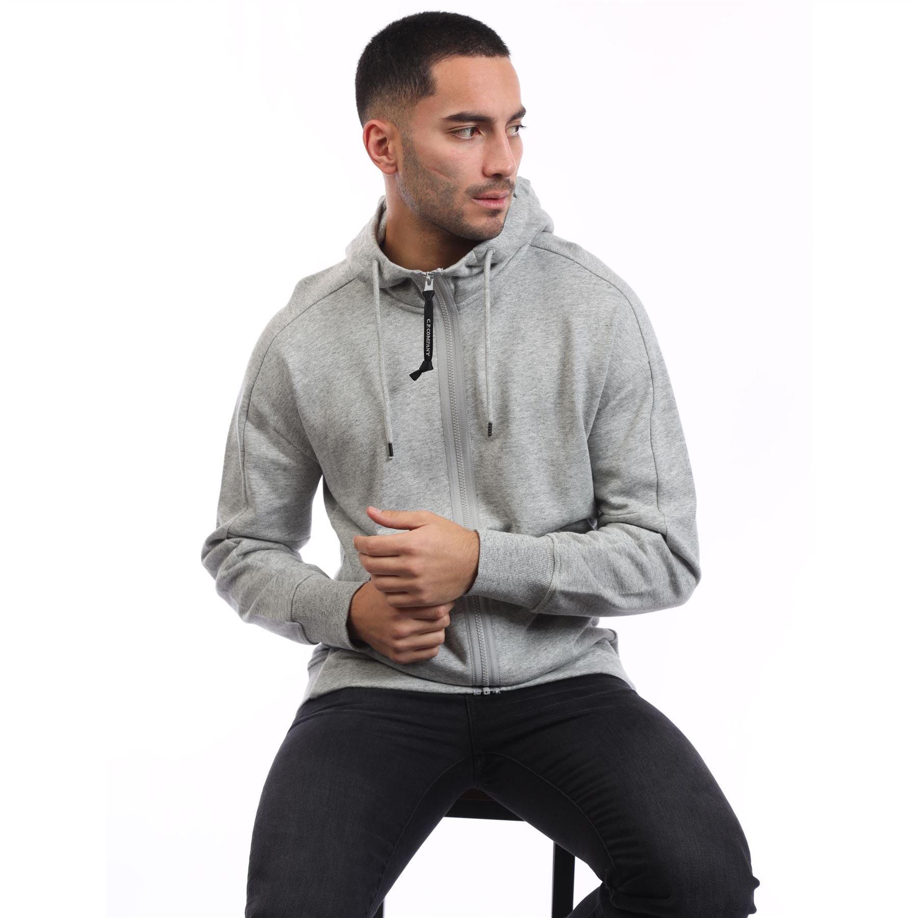 Grey - CP Company - Diagonal Raised Fleece Goggle Zip Hoodie - 4