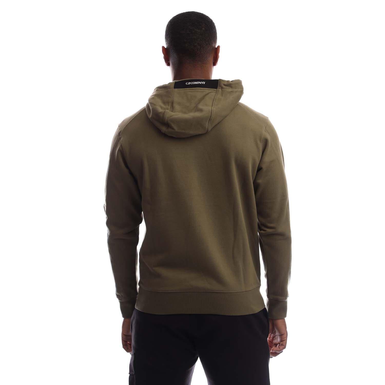 Green - CP Company - Diagonal Raised Fleece Lens Hoodie - 2