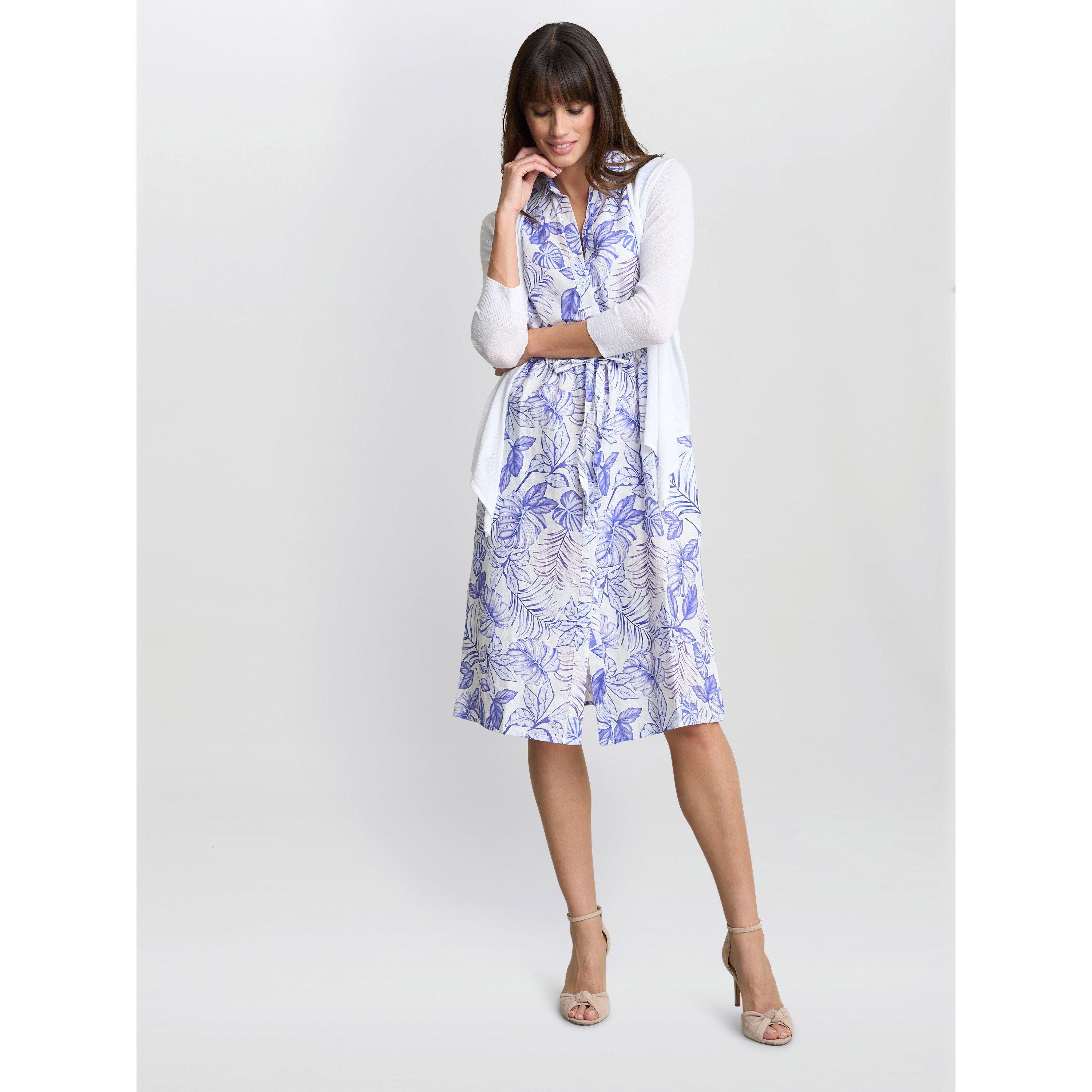 Blue - Gina Bacconi - Adalynn Floral Shirt Dress - 6