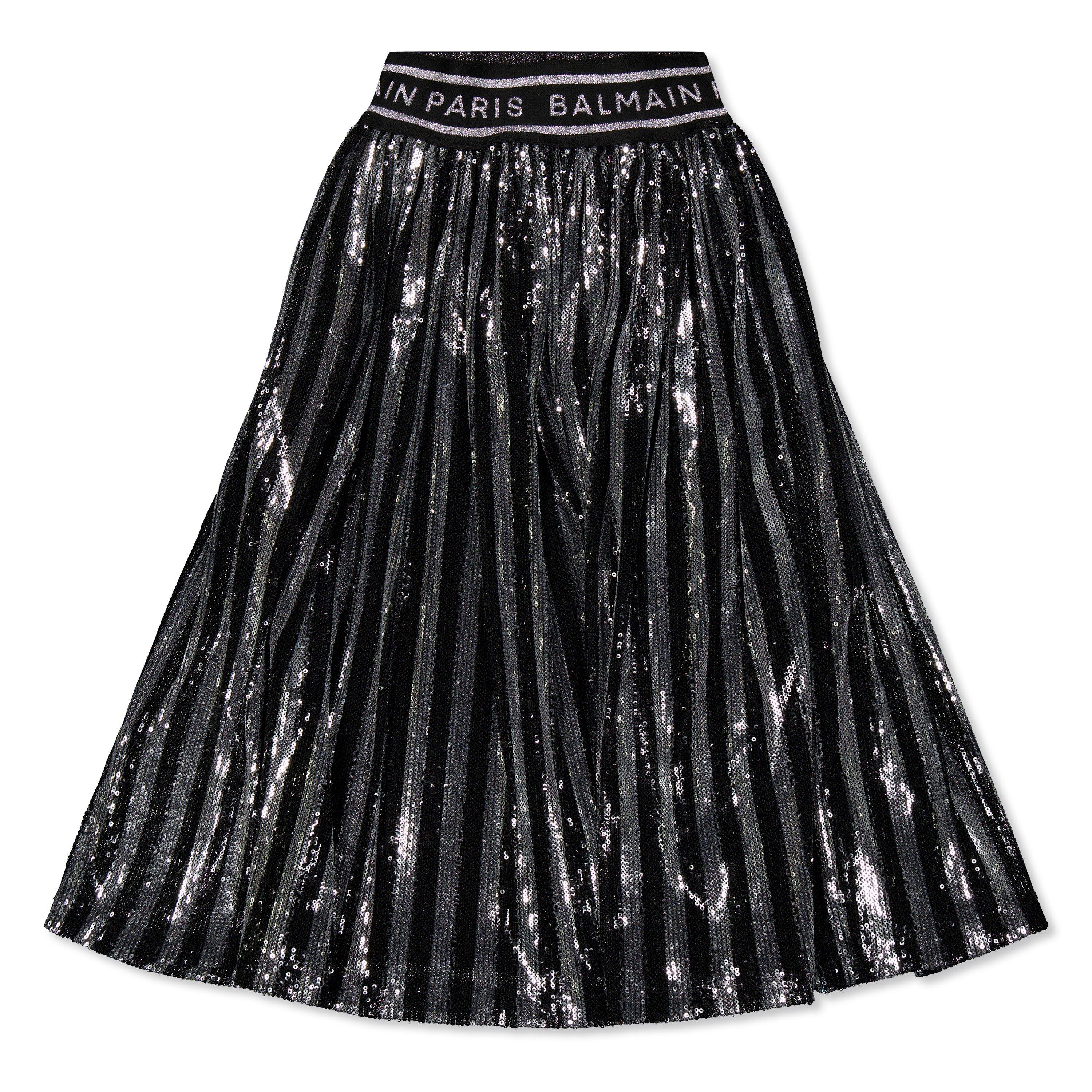 Argento - Balmain - Kids' Logo Pleated Mini Skirt - 1