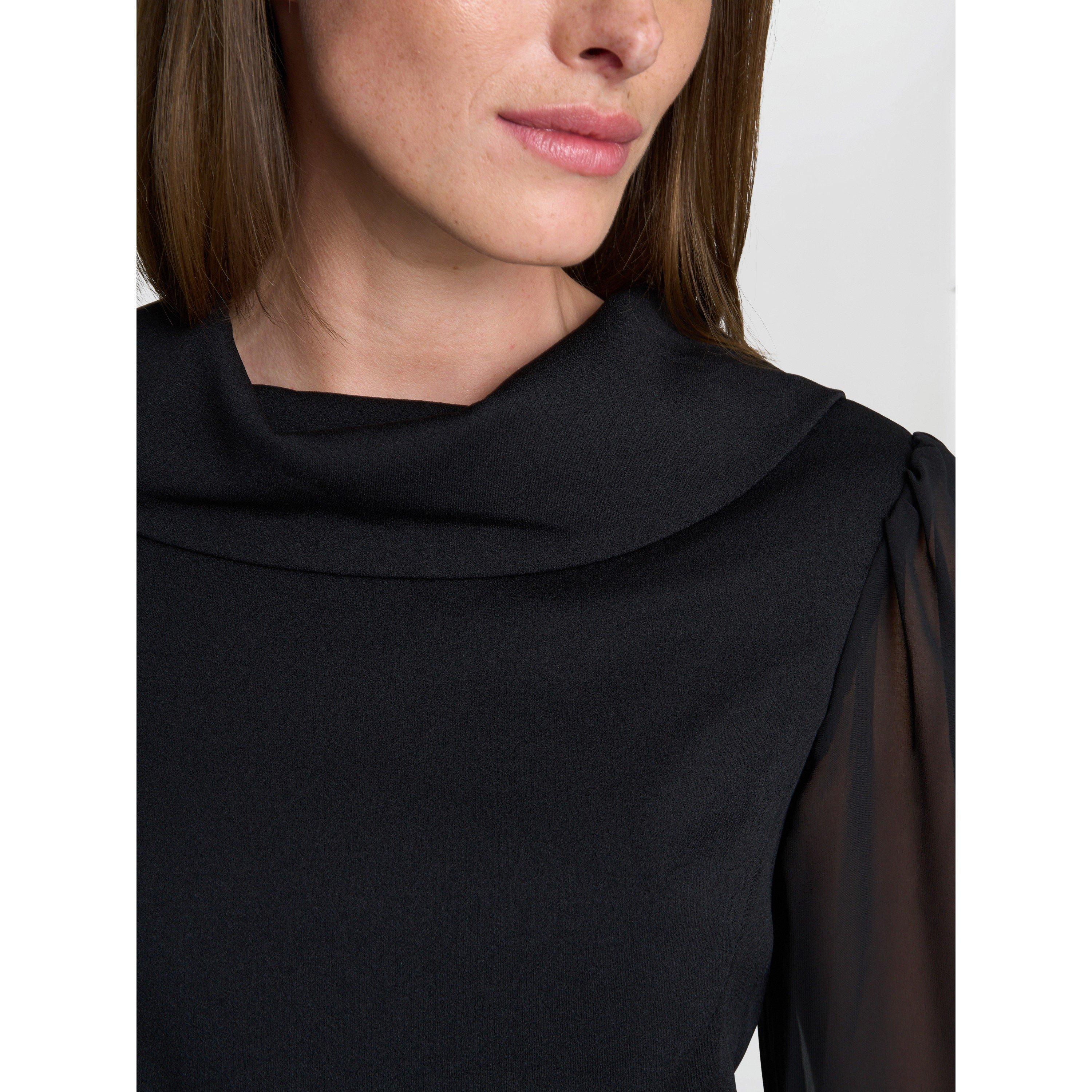 Black - Gina Bacconi - Gabby Structured Midi Dress - 5