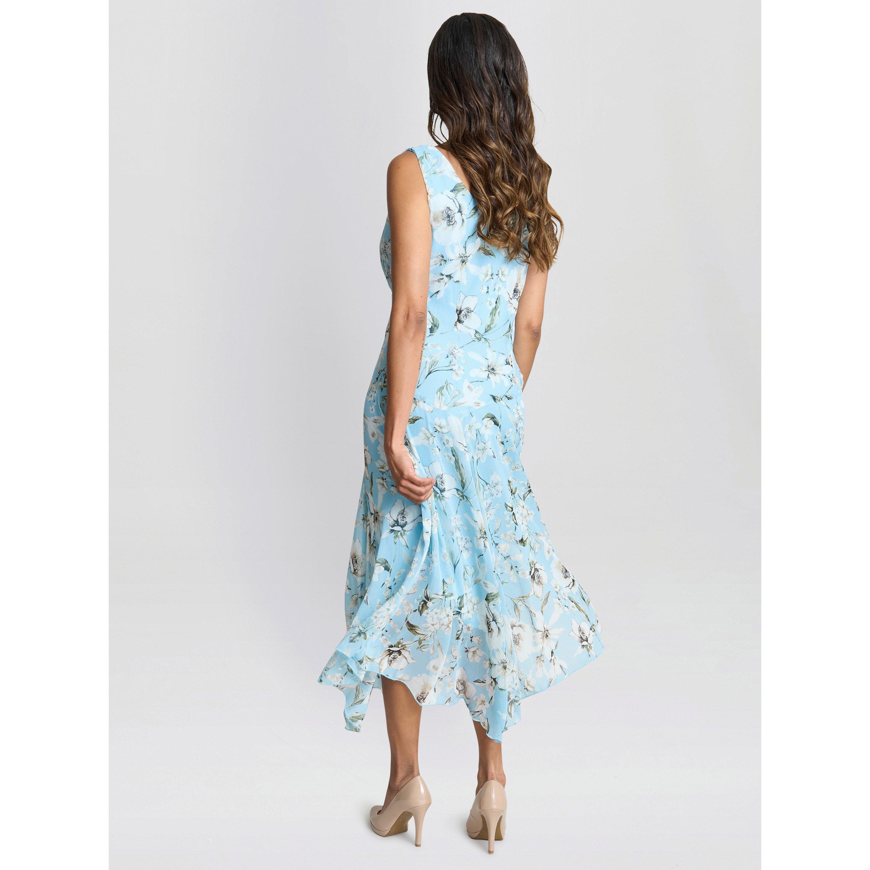 Aqua - Gina Bacconi - Cressida Floral Print Chiffon Dress - 2