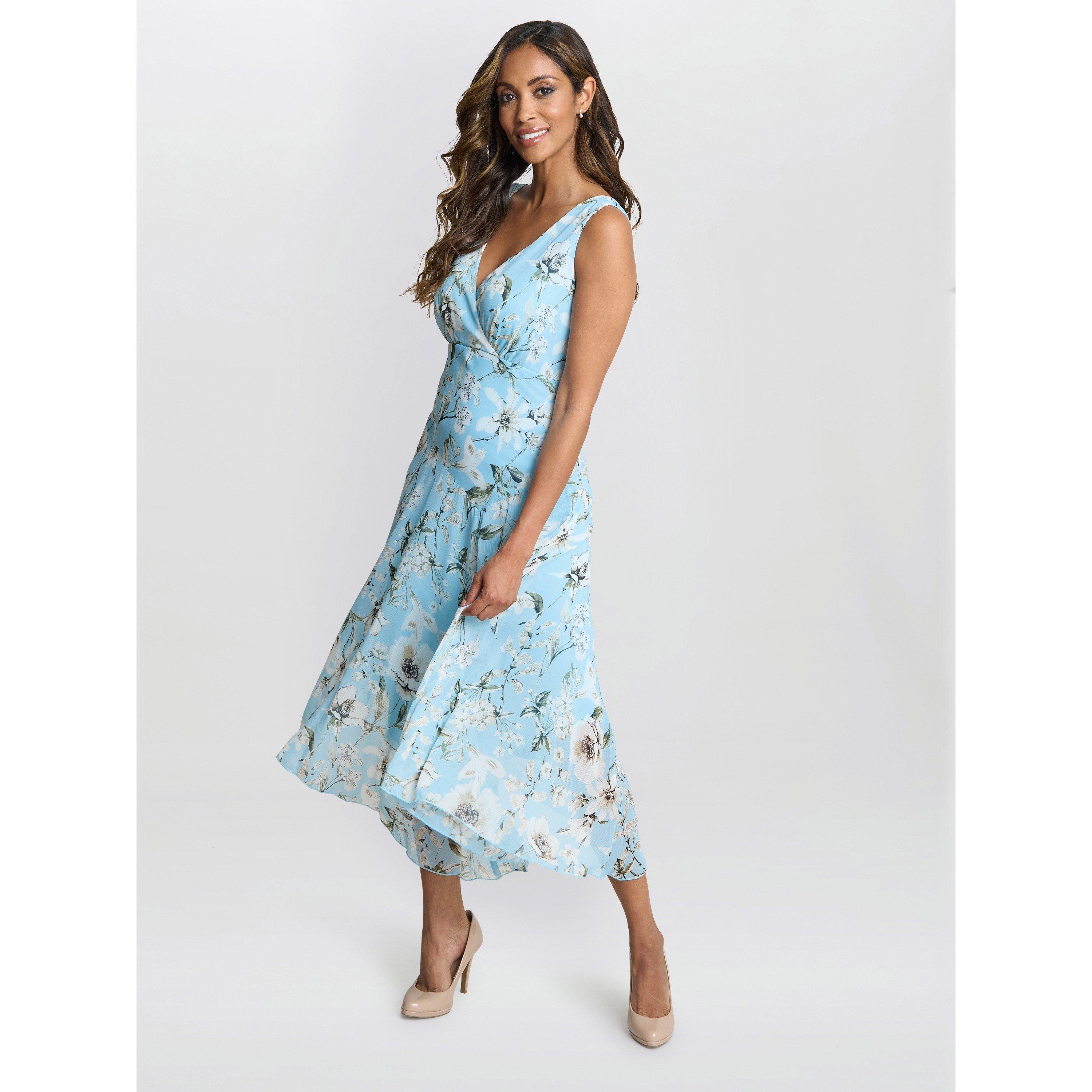 Aqua - Gina Bacconi - Cressida Floral Print Chiffon Dress - 3