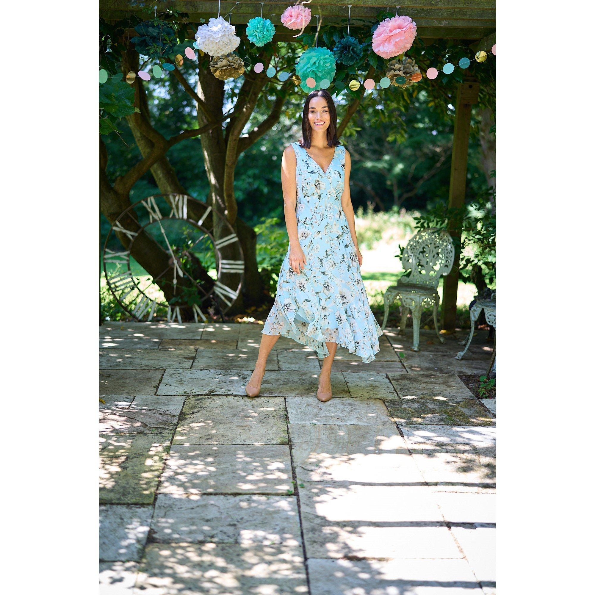 Aqua - Gina Bacconi - Cressida Floral Print Chiffon Dress - 7