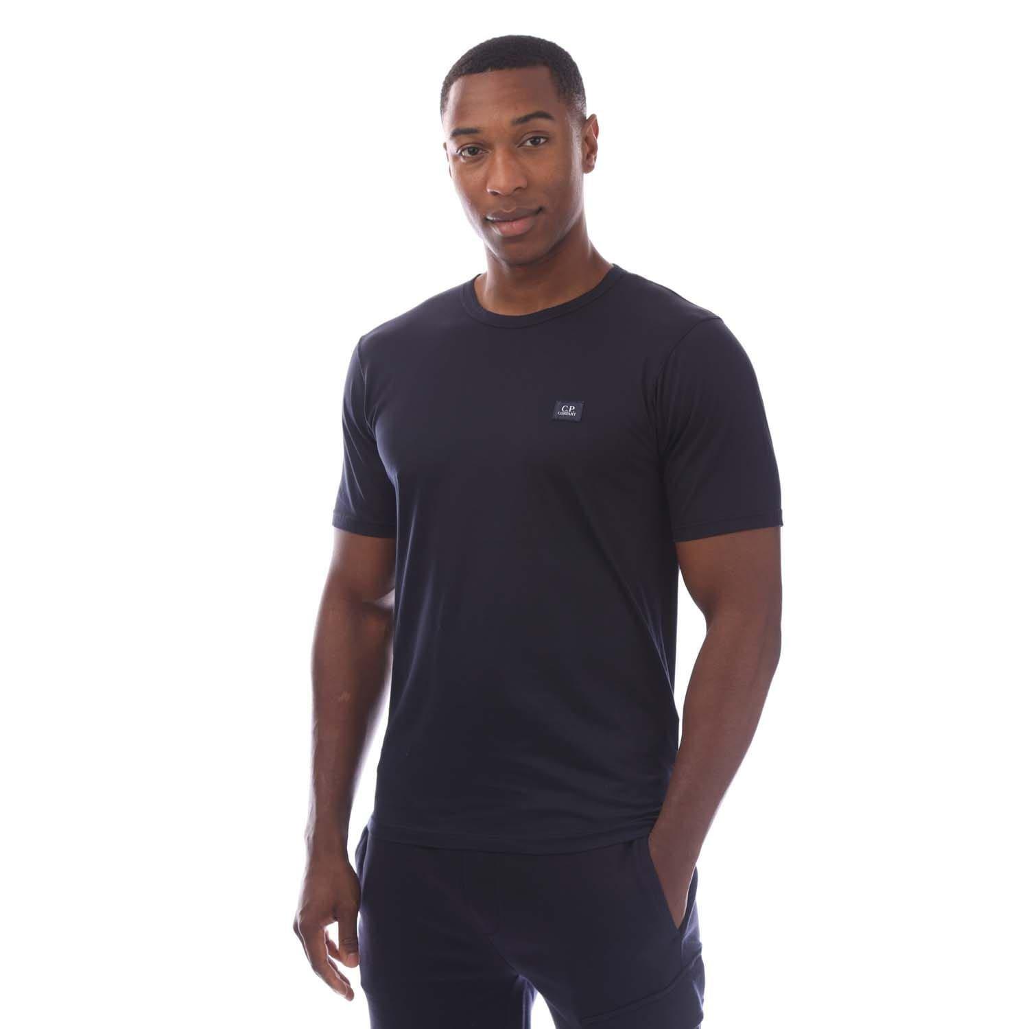 Navy - CP Company - 70/2 Mercerized Jersey Logo Patch T-Shirt - 1