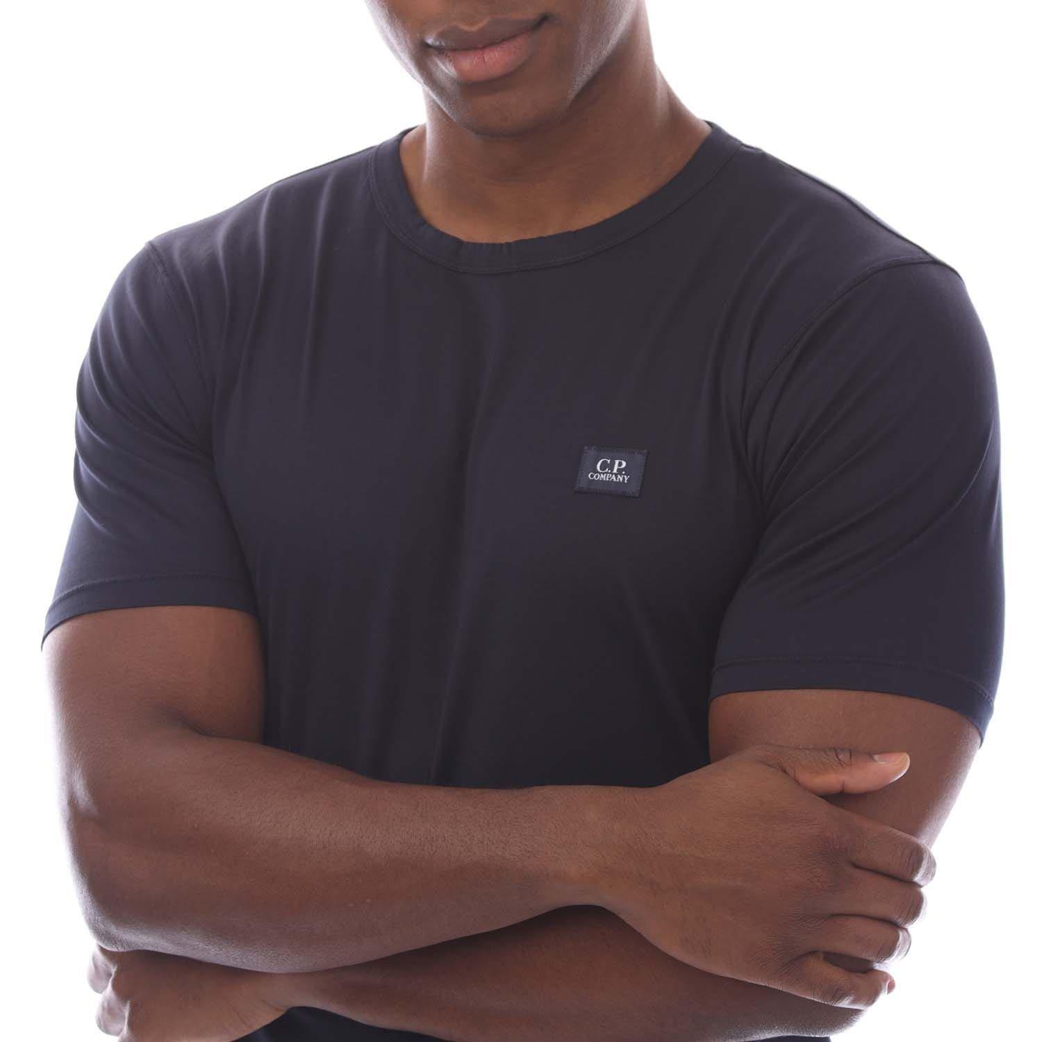 Navy - CP Company - 70/2 Mercerized Jersey Logo Patch T-Shirt - 3