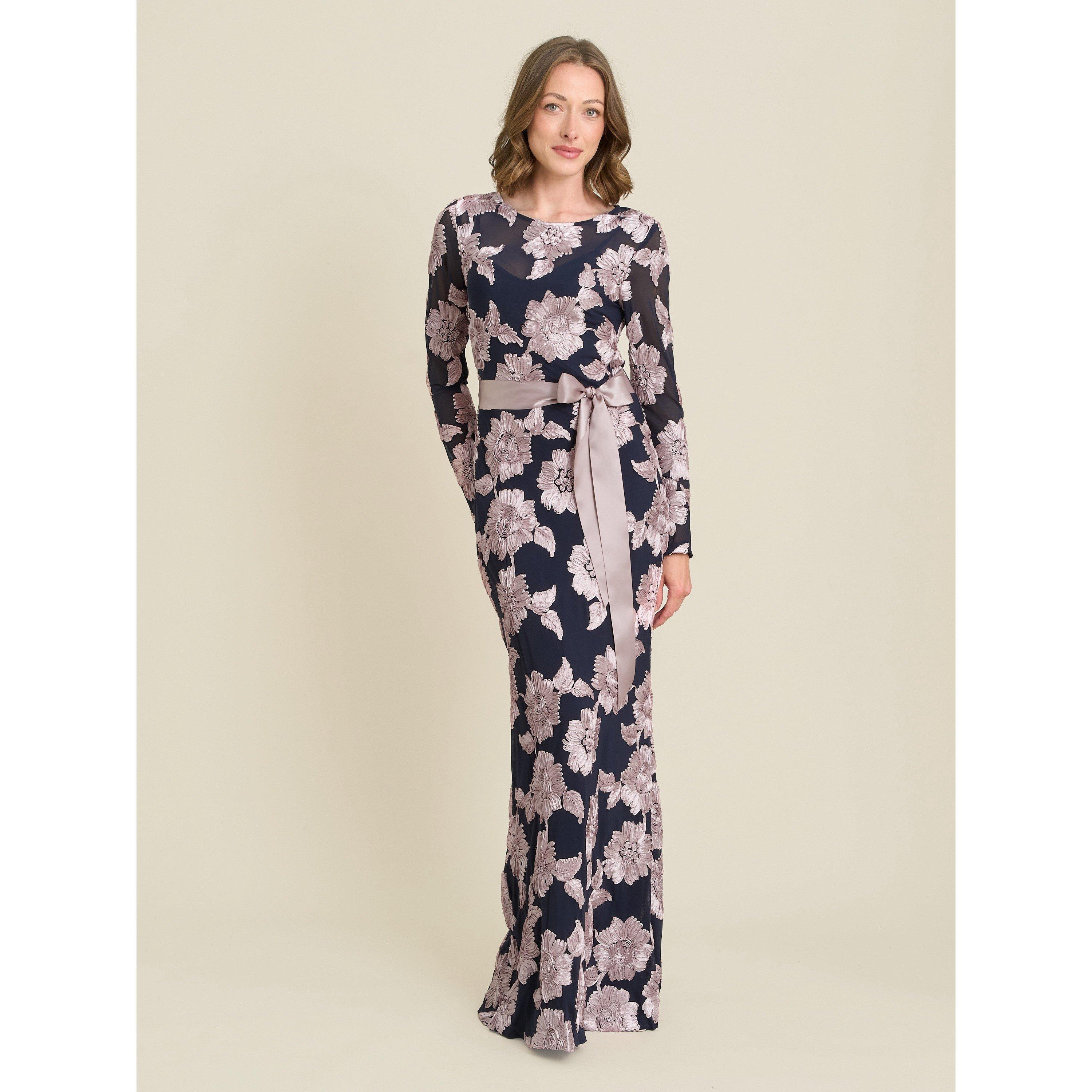 Navy / Pink - Gina Bacconi - Vanessa Floral Maxi Dress - 1