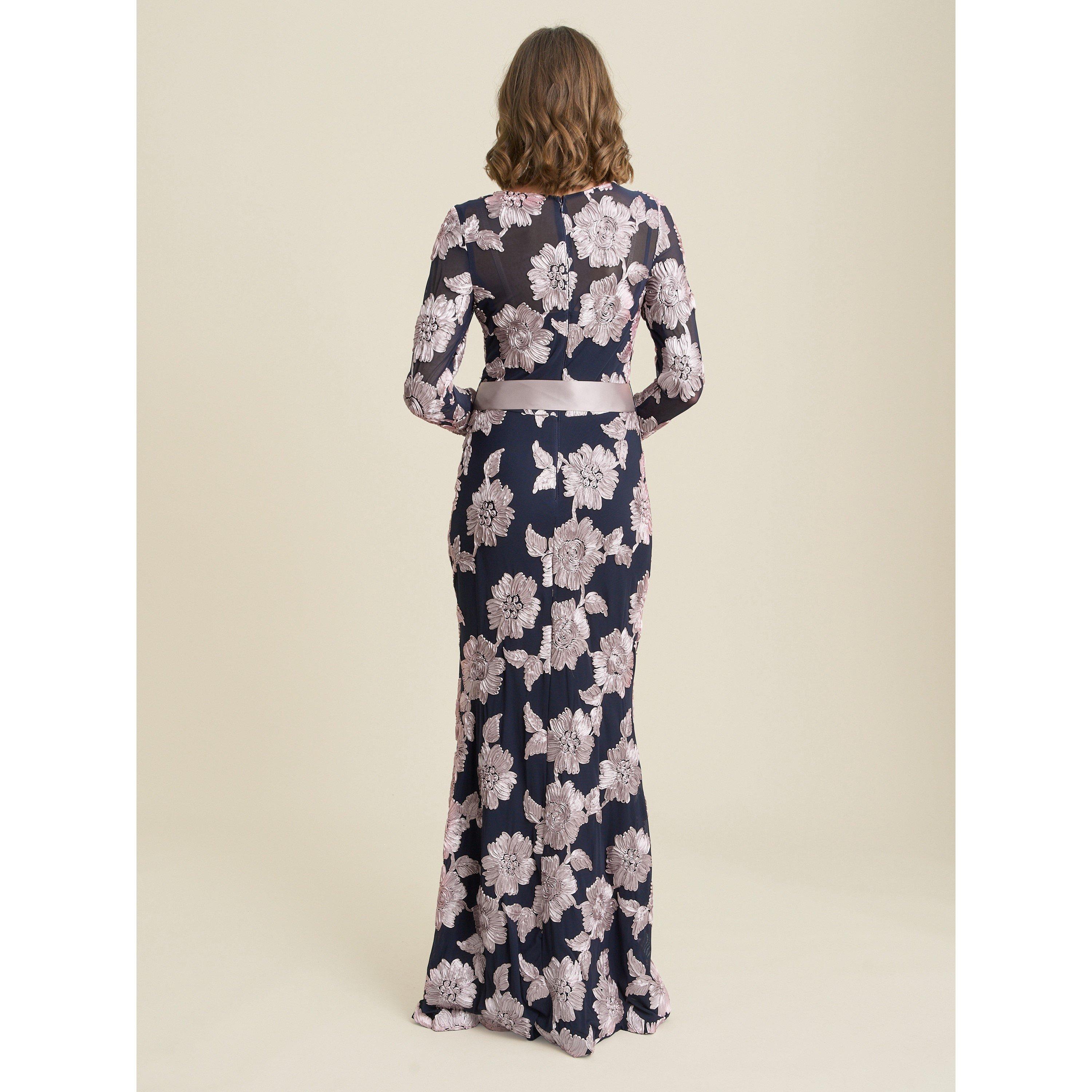 Navy / Pink - Gina Bacconi - Vanessa Floral Maxi Dress - 2