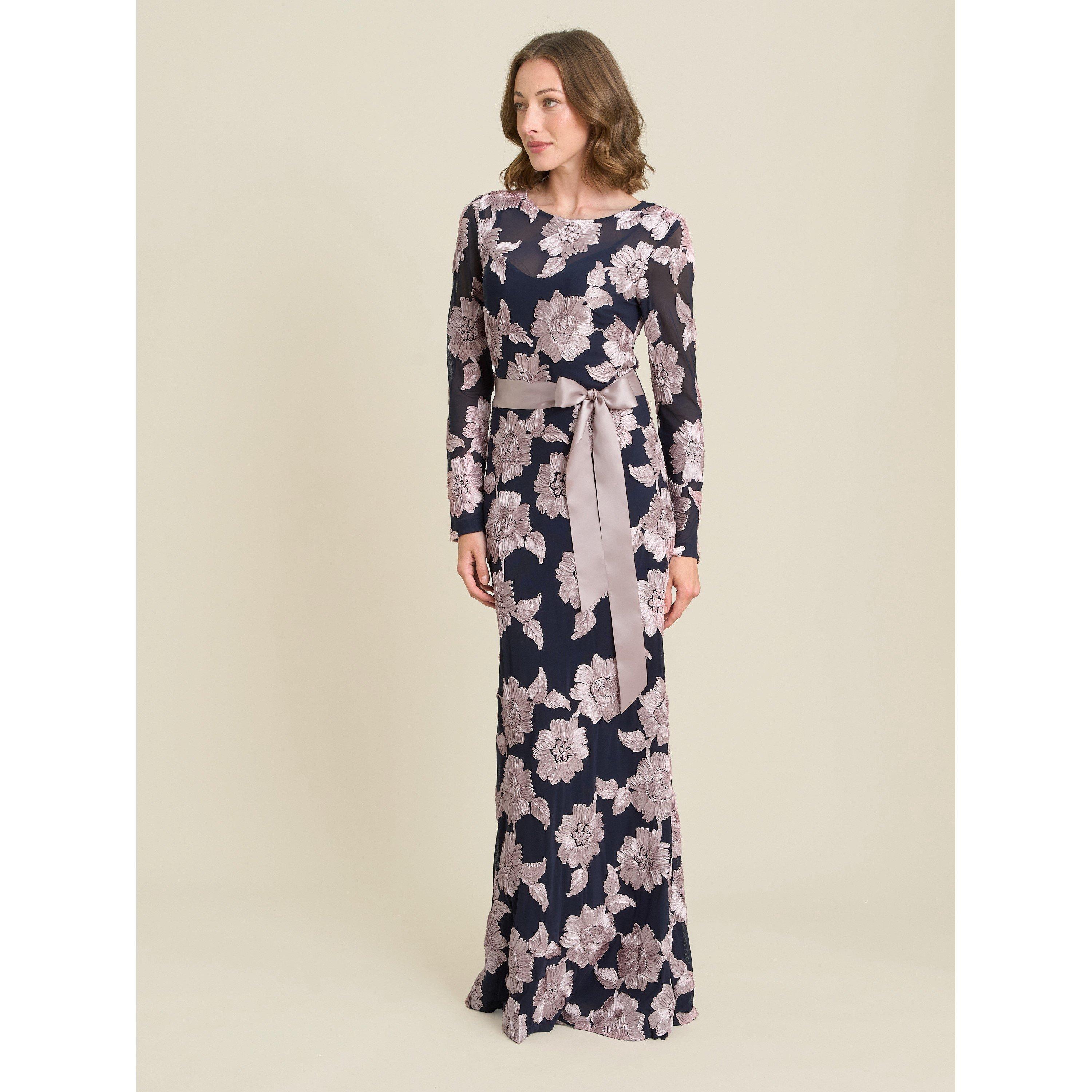 Navy / Pink - Gina Bacconi - Vanessa Floral Maxi Dress - 3
