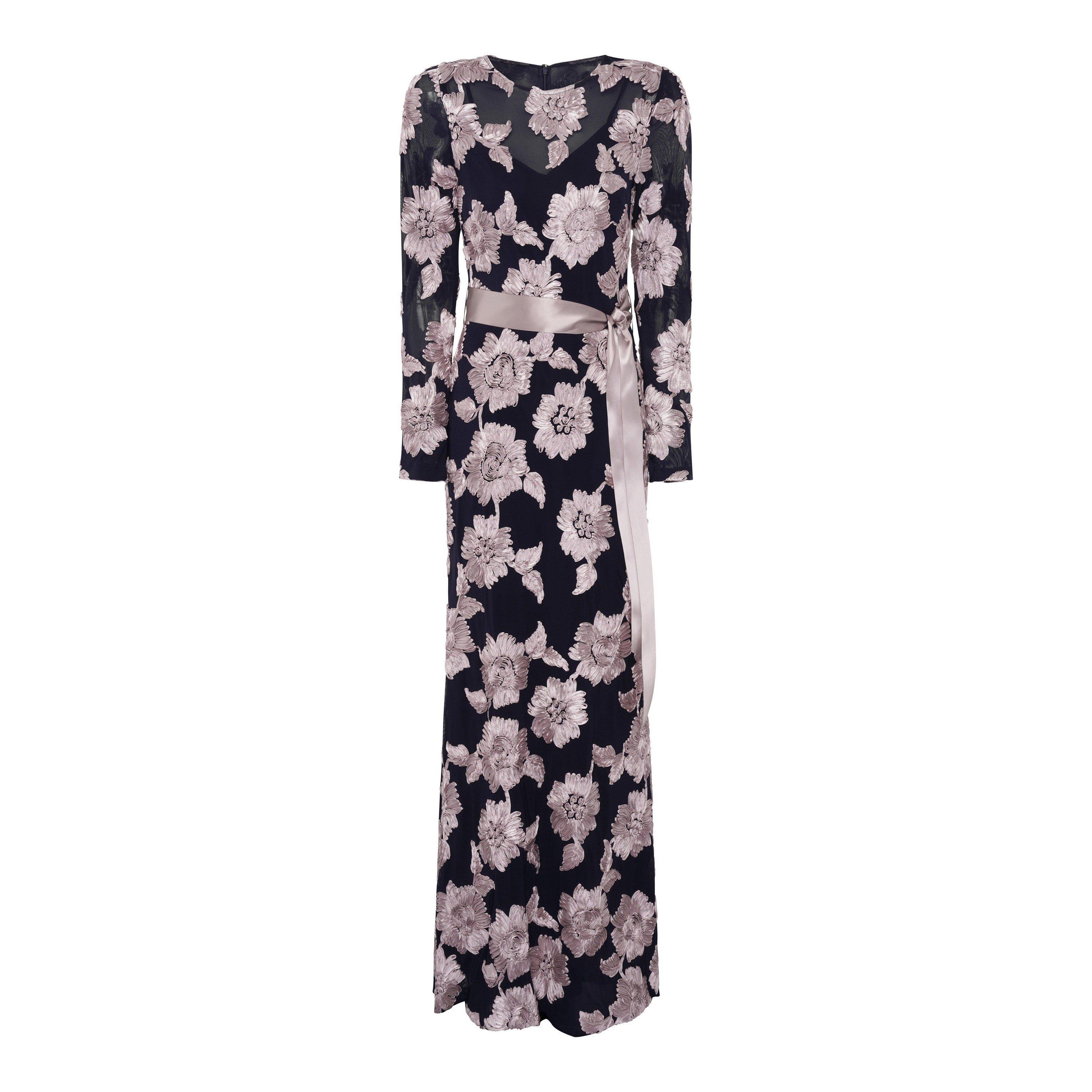 Navy / Pink - Gina Bacconi - Vanessa Floral Maxi Dress - 4