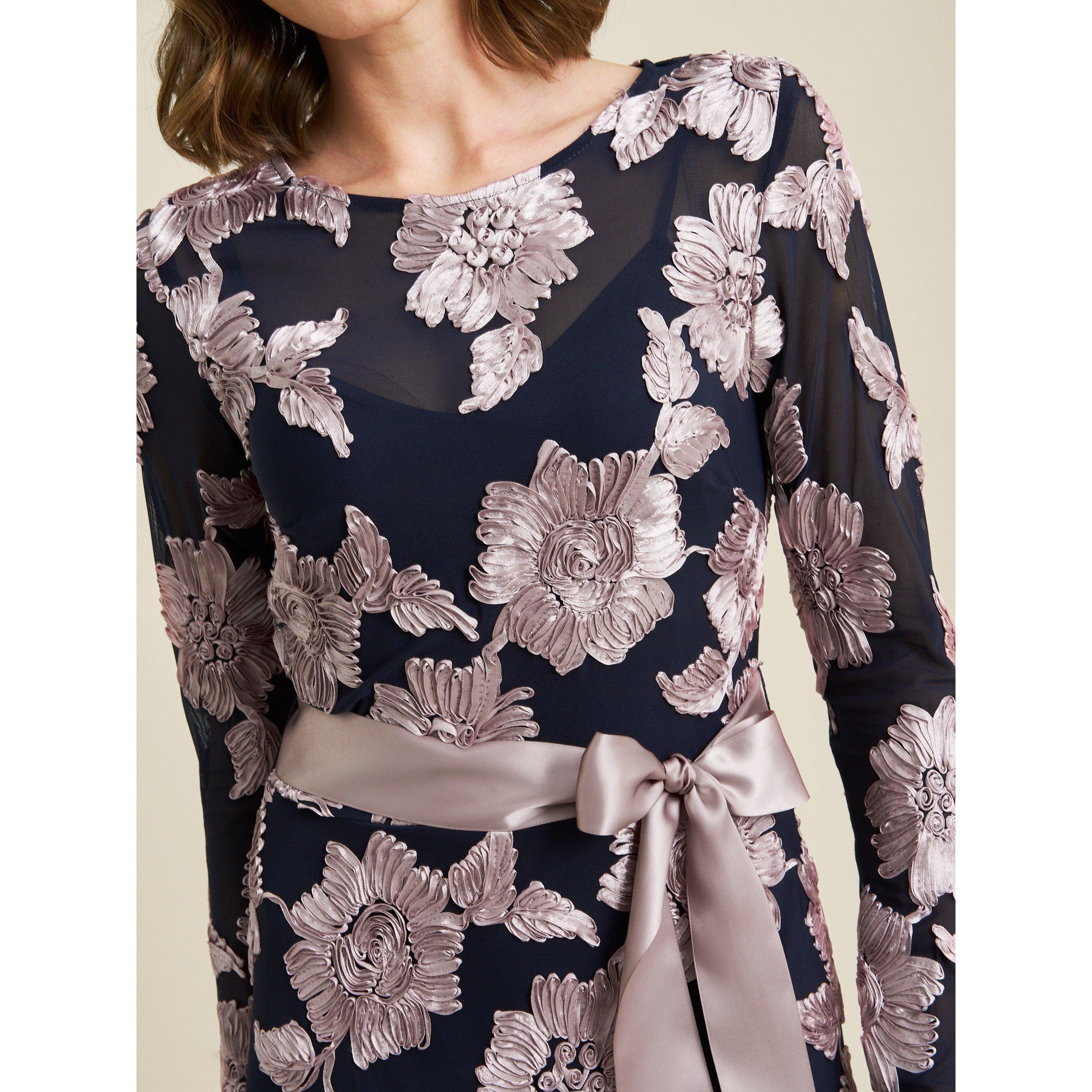 Navy / Pink - Gina Bacconi - Vanessa Floral Maxi Dress - 5