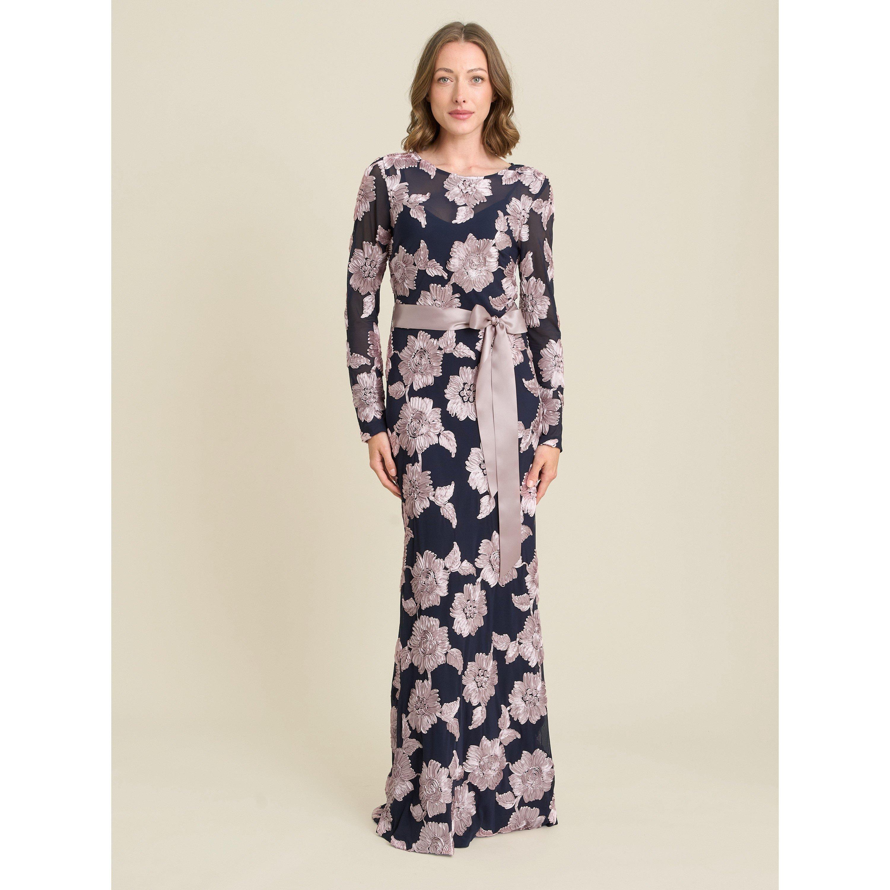 Navy / Pink - Gina Bacconi - Vanessa Floral Maxi Dress - 6