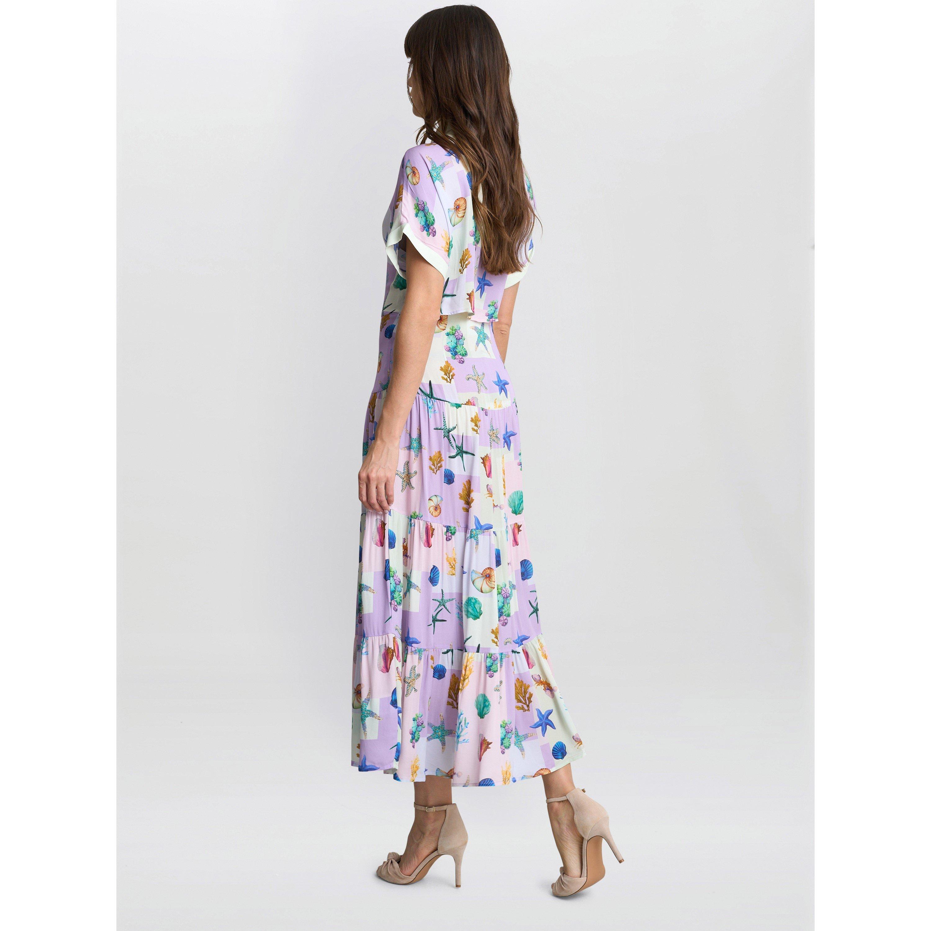 Lilac - Gina Bacconi - Liv Seashell Print Shirt Dress - 2