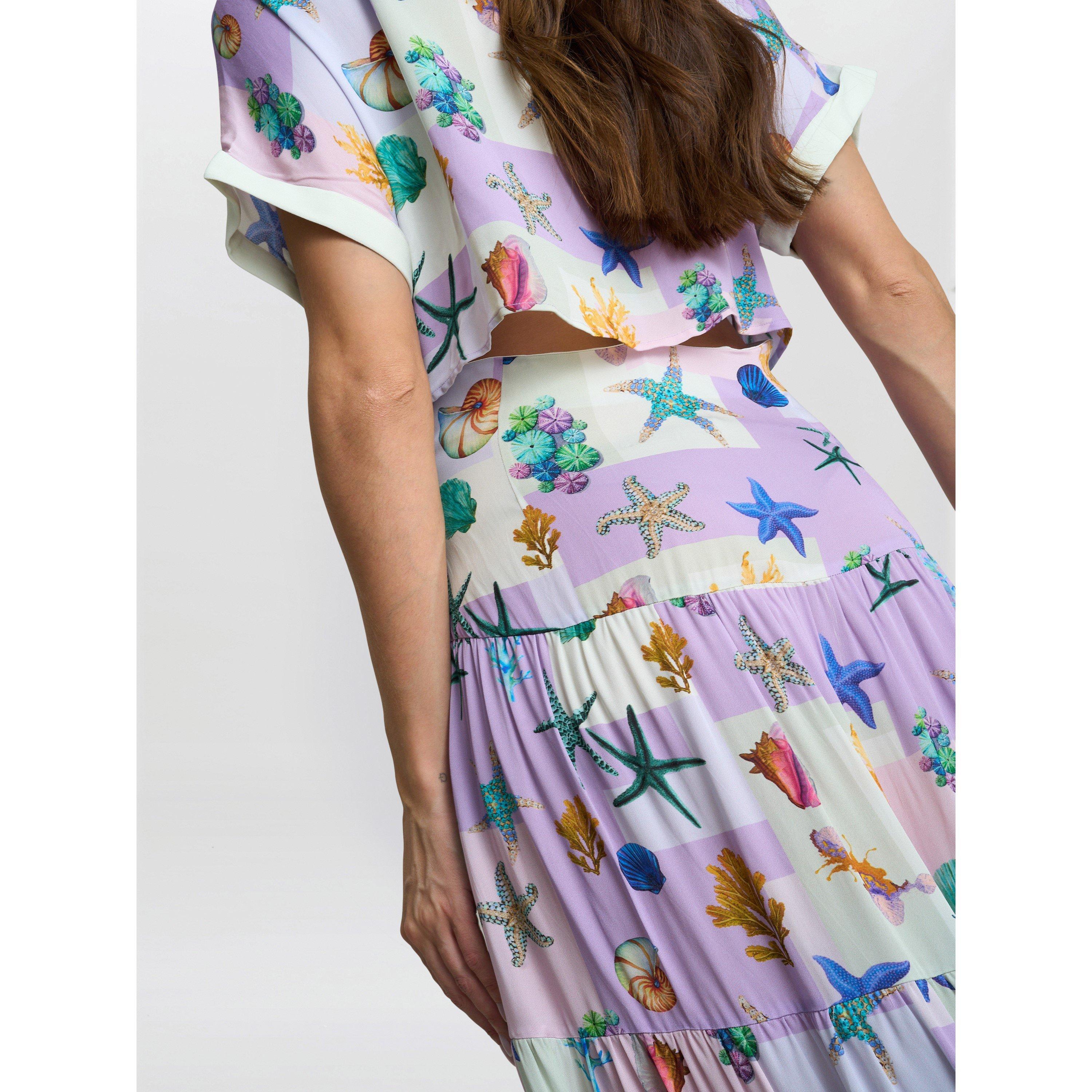 Lilac - Gina Bacconi - Liv Seashell Print Shirt Dress - 6