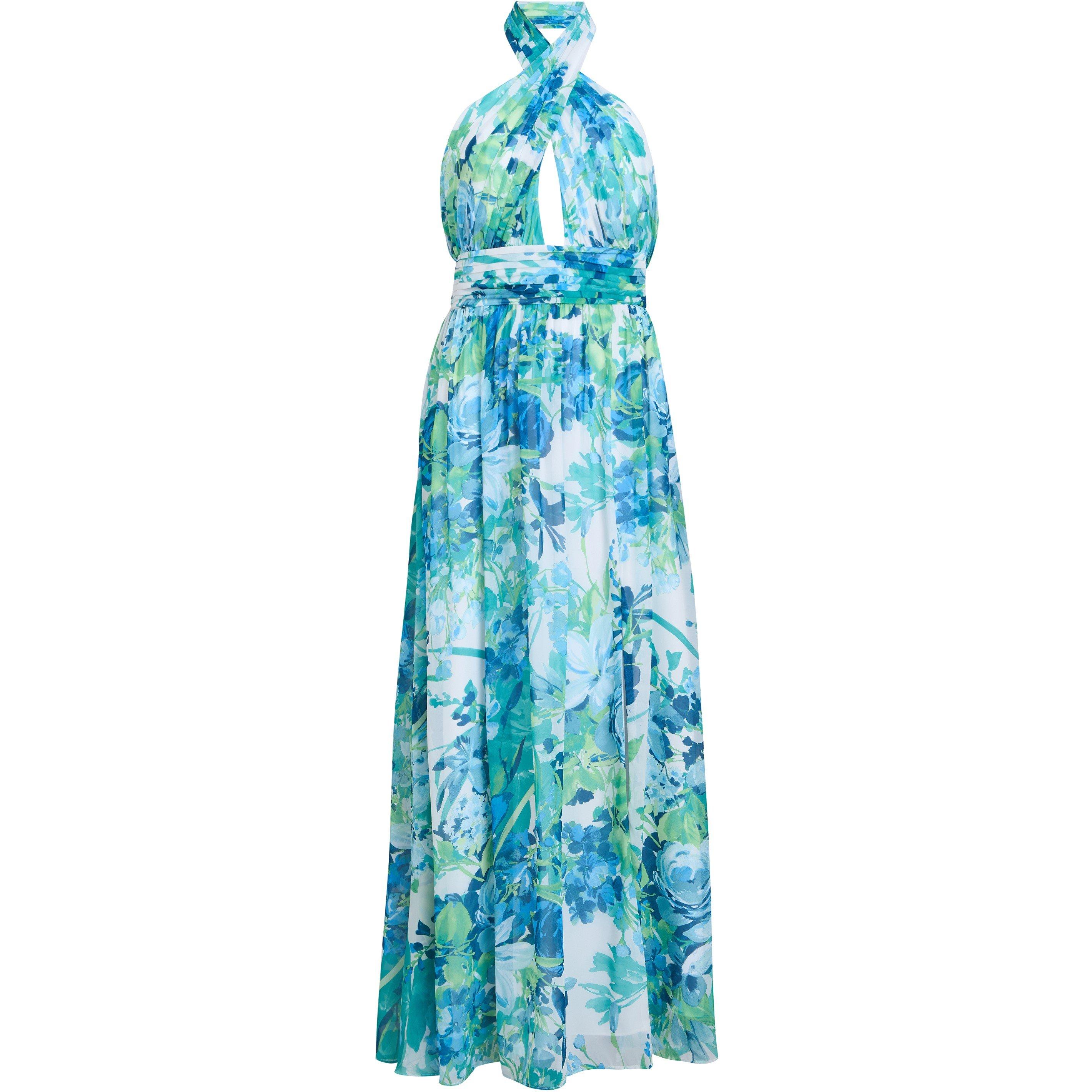 Multi - Gina Bacconi - Women's Pam Halterneck Fit and Flare Dress - 4