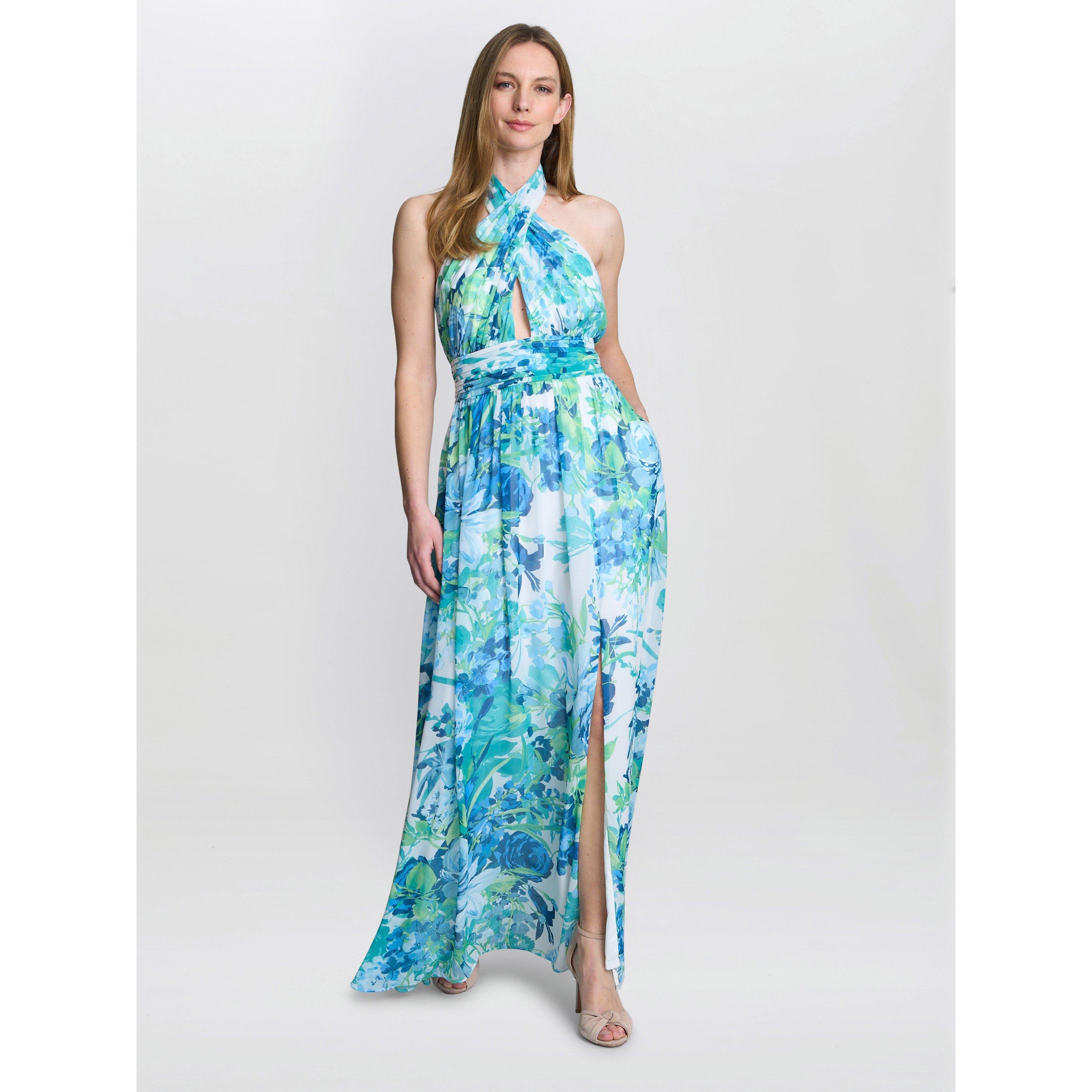 Multi - Gina Bacconi - Women's Pam Halterneck Fit and Flare Dress - 5