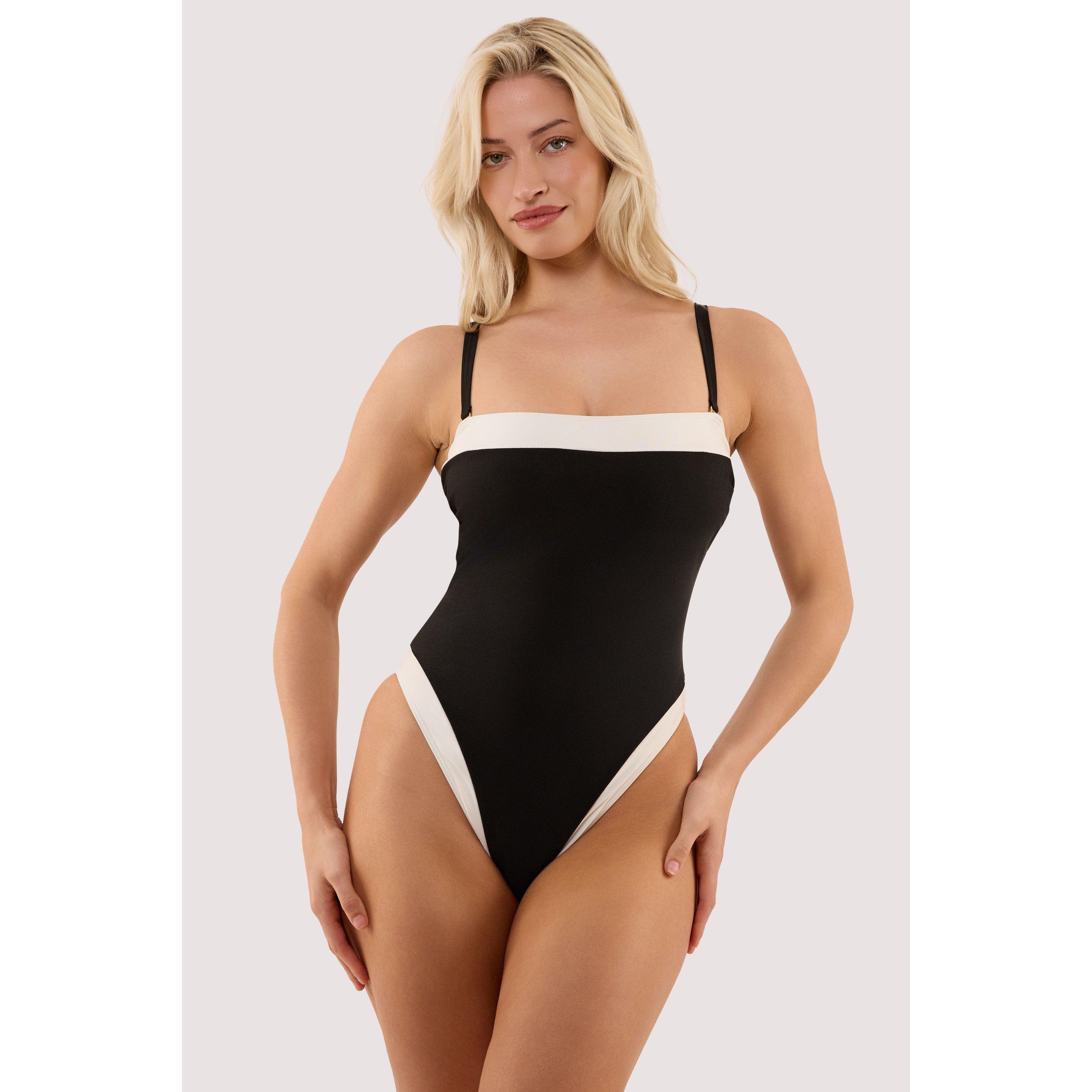 Black & Ivory - Wolf and Whistle - Ally Black & Ivory Bandeau Swimsuit - 2
