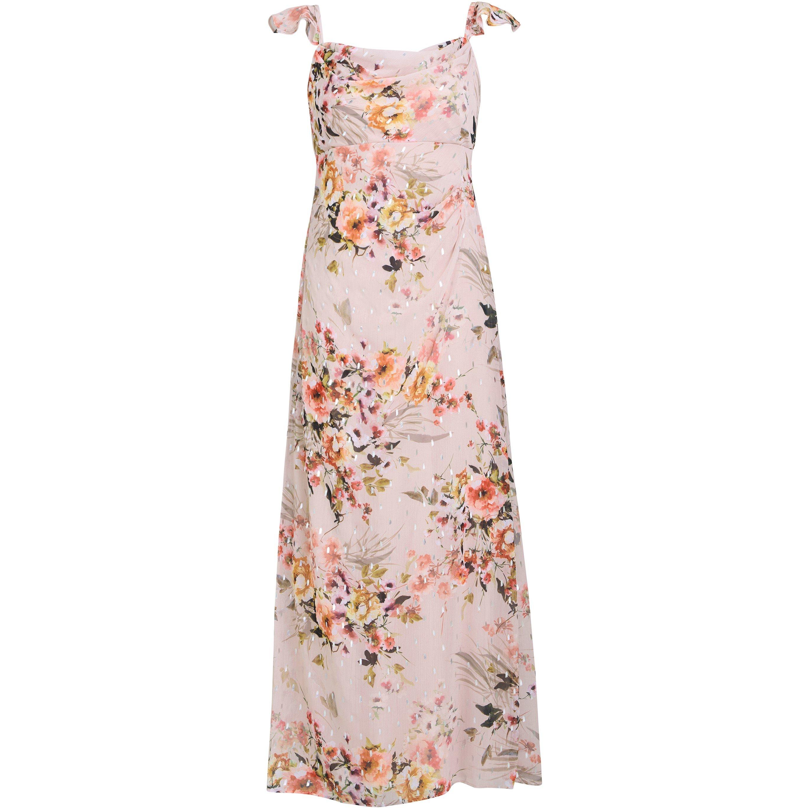 Champagne - Gina Bacconi - Serenity Floral Chiffon Maxi Dress - 4