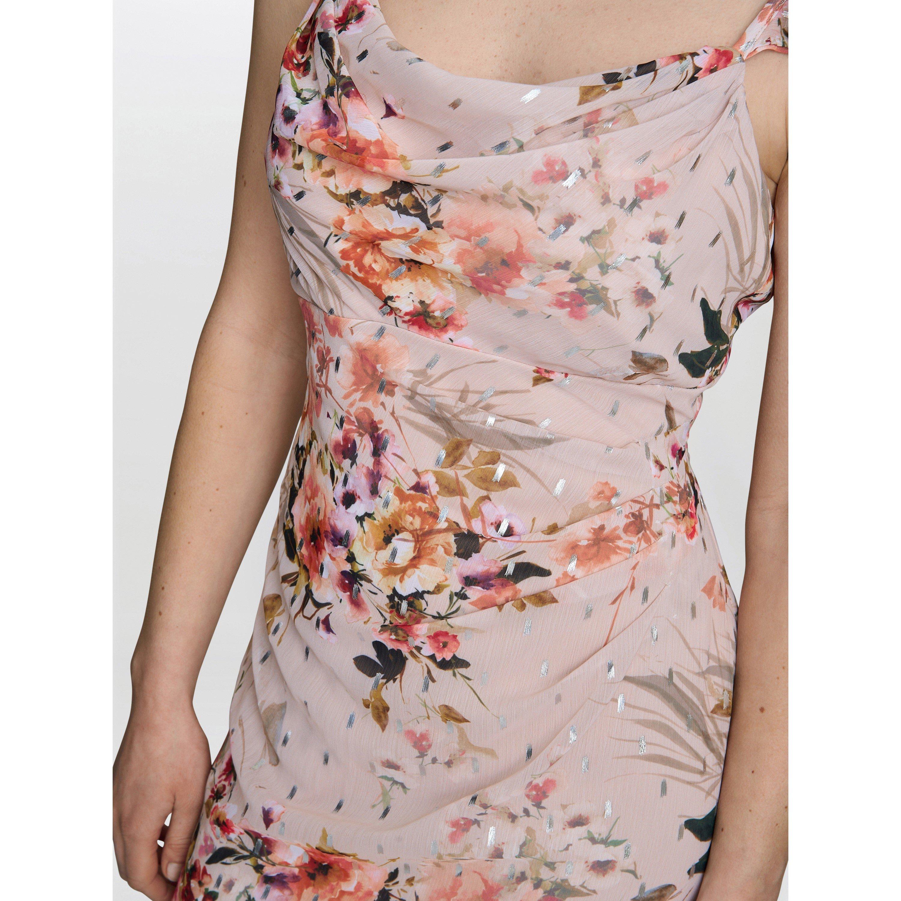 Champagne - Gina Bacconi - Serenity Floral Chiffon Maxi Dress - 6