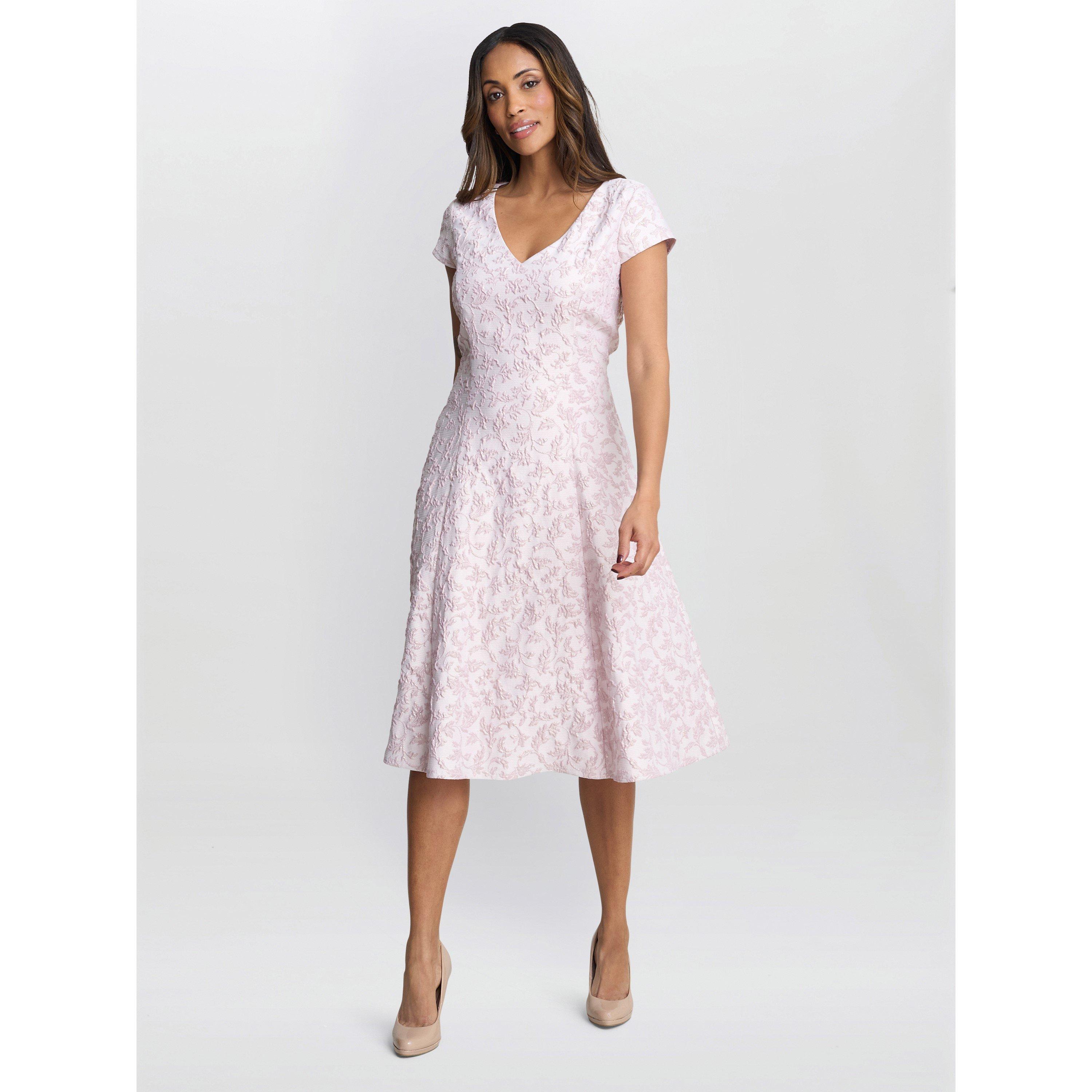 Gina Bacconi Women's Daphnie Jacquard A-Line Dress - Lavendar - 20