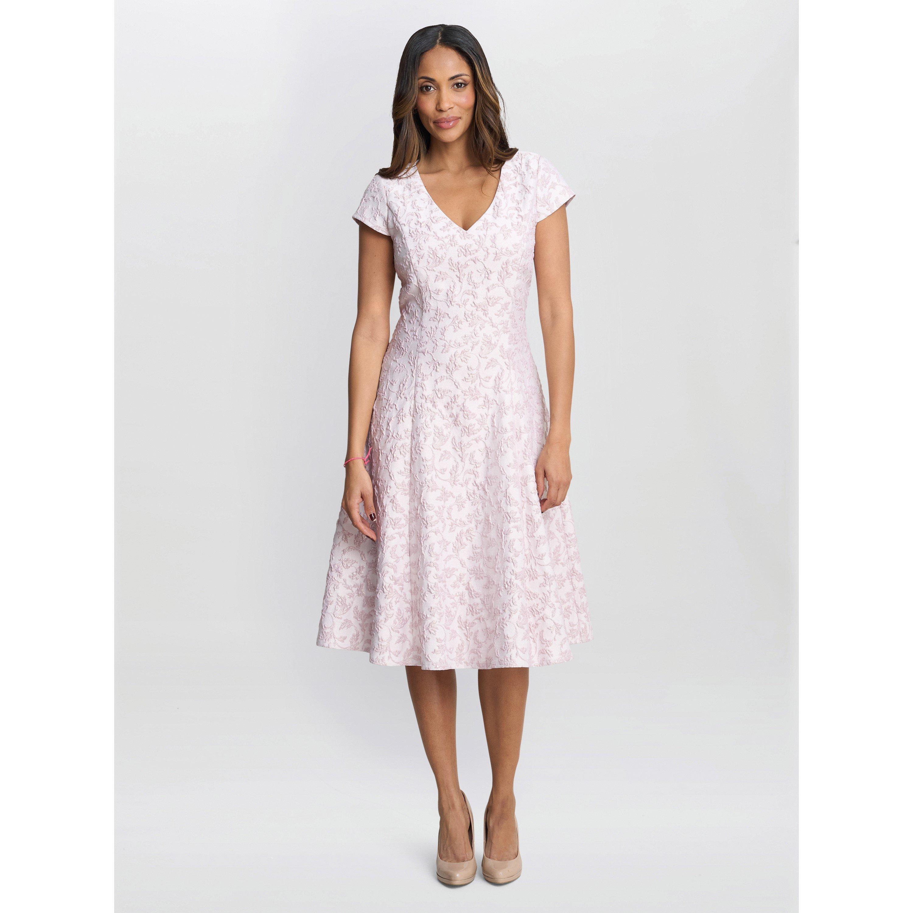 Lavendar - Gina Bacconi - Women's Daphnie Jacquard A-Line Dress - 7